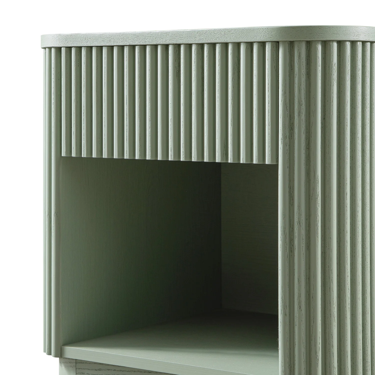 Maru 1-Drawer Bedside Table, Sage Green - Image 12