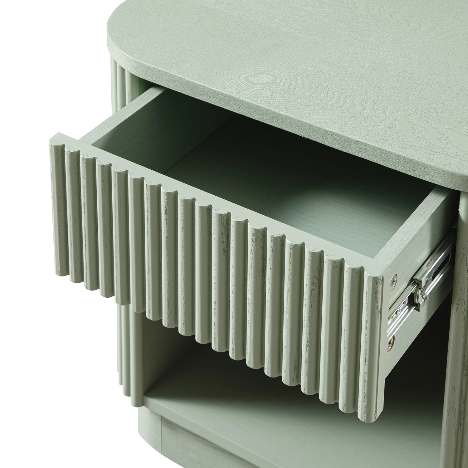 Maru 1-Drawer Bedside Table, Sage Green - Image 13