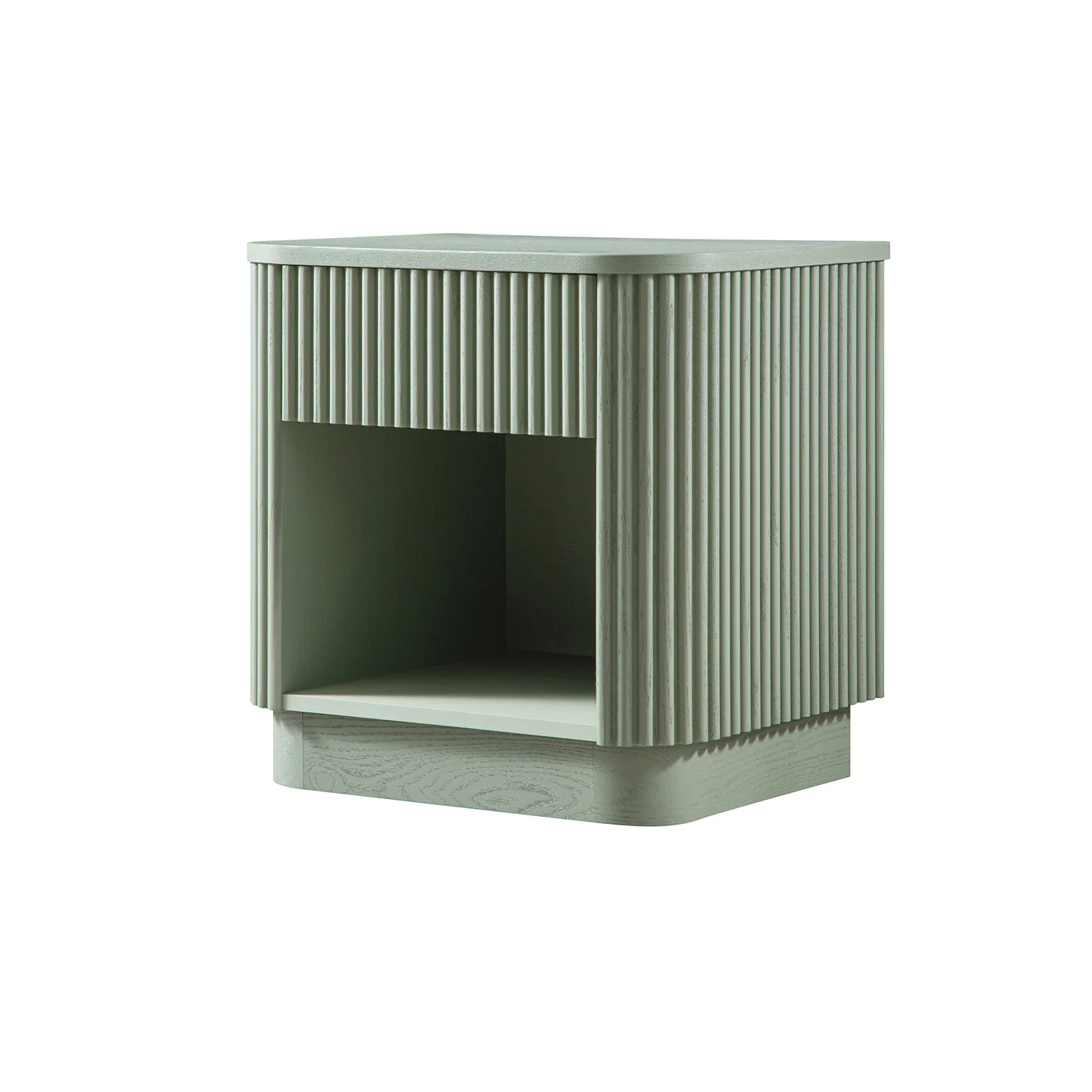 Maru 1-Drawer Bedside Table, Sage Green - Image 7