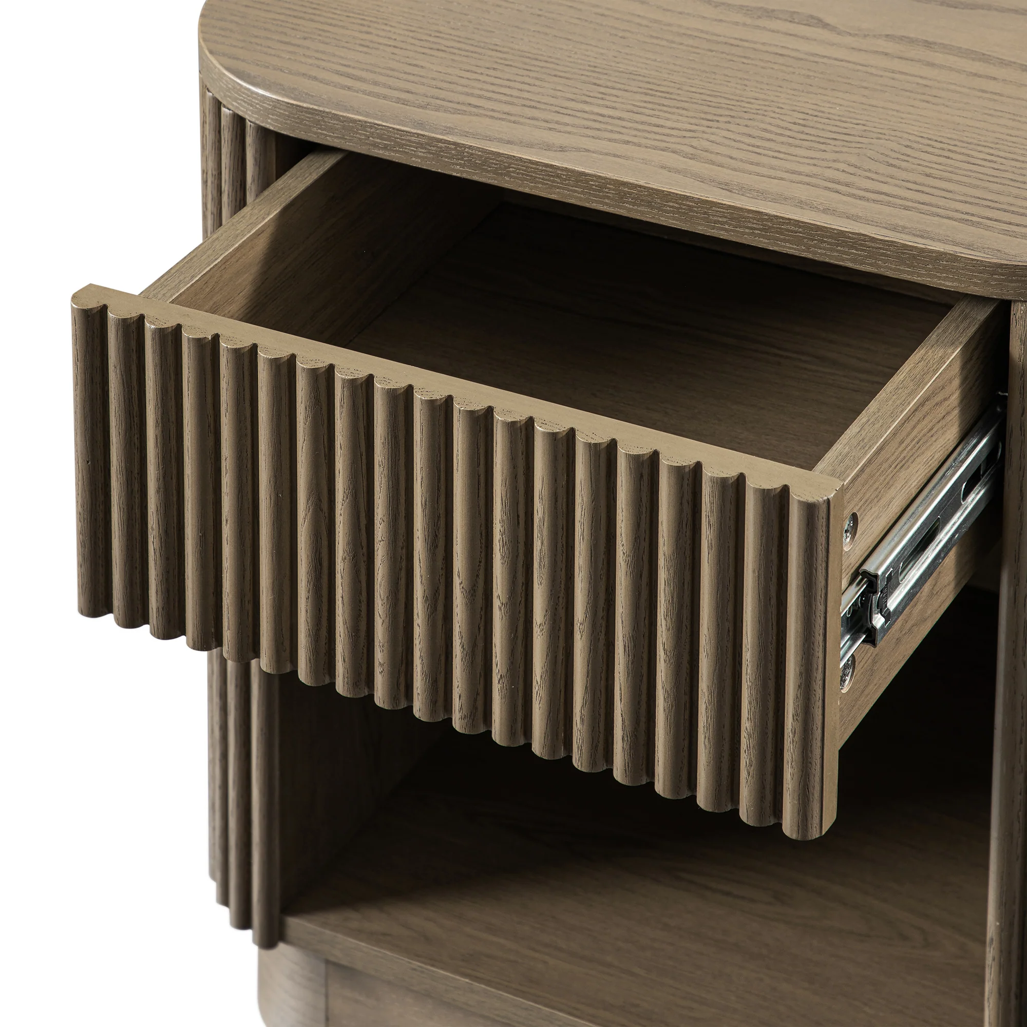 Maru 1-Drawer Bedside Table, Silver Oak - Image 14