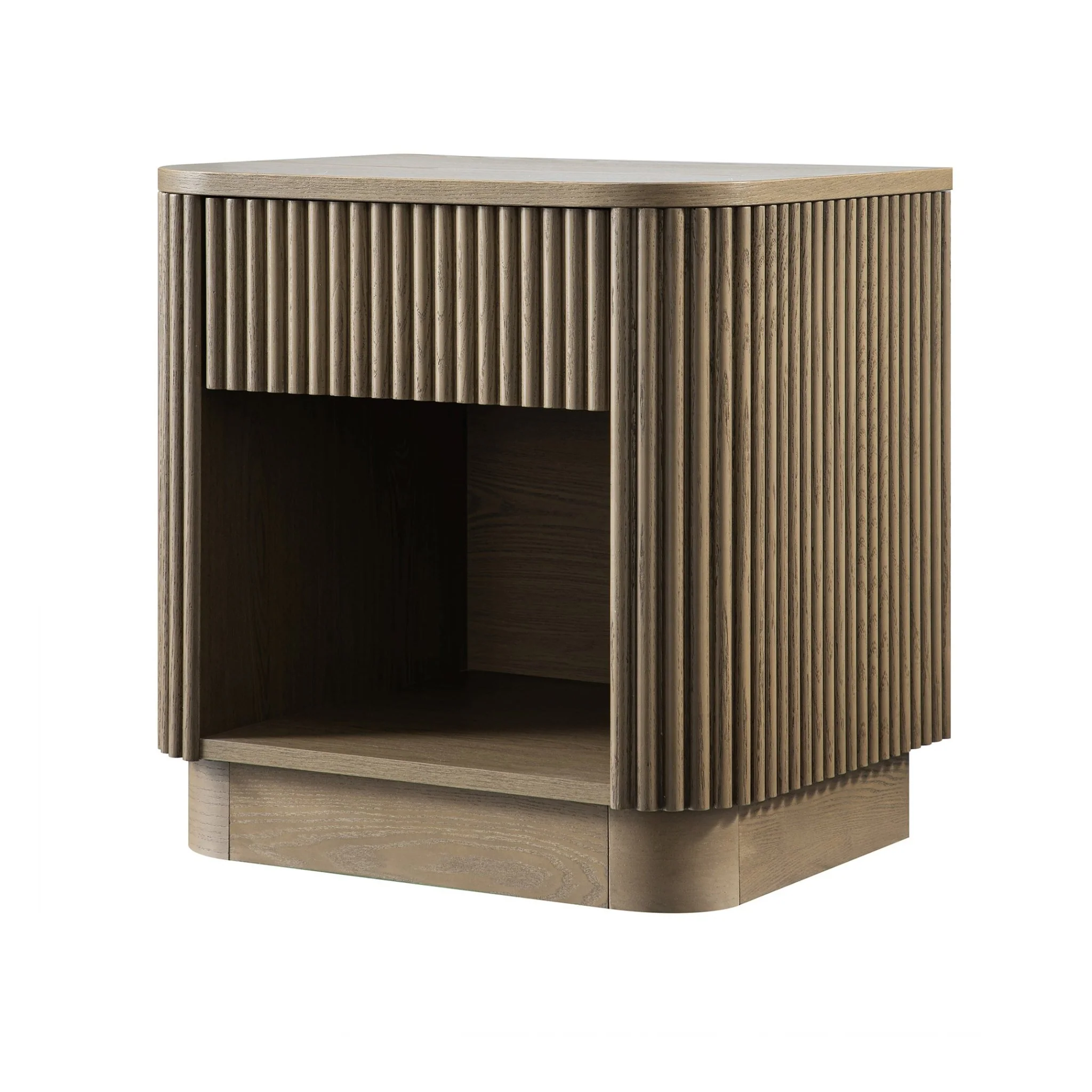 Maru 1-Drawer Bedside Table, Silver Oak - Image 8
