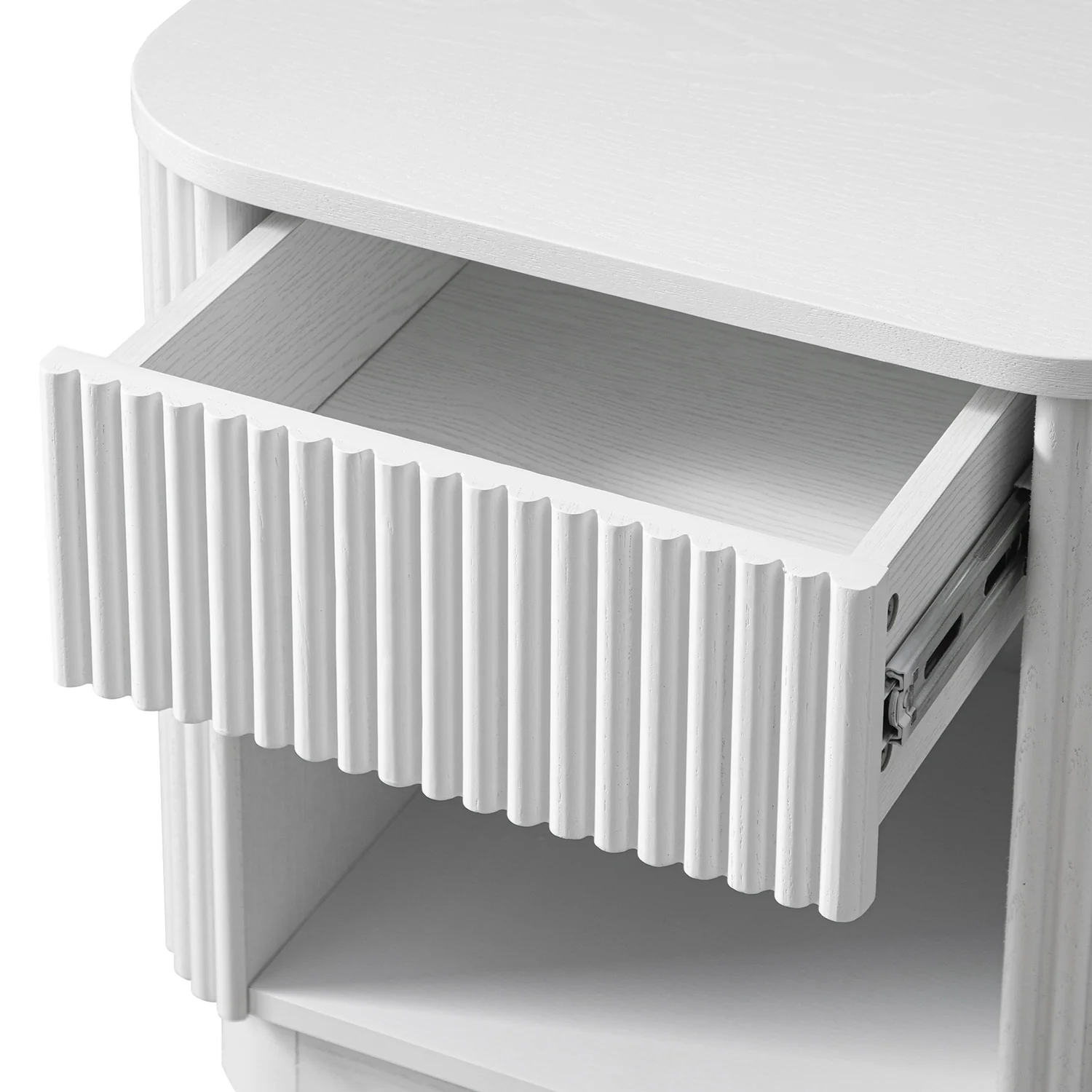 Maru 1-Drawer Bedside Table, Washed White - Image 13