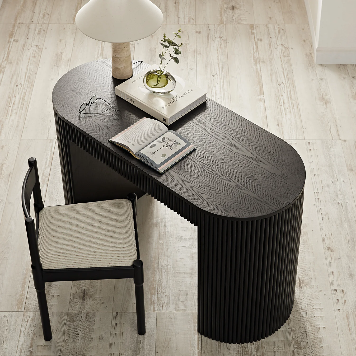 Maru 1-Drawer Writing Desk, Black - Image 3