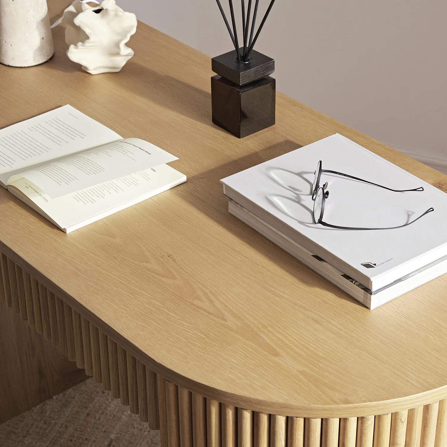 Maru 1-Drawer Writing Desk, Oak - Image 5