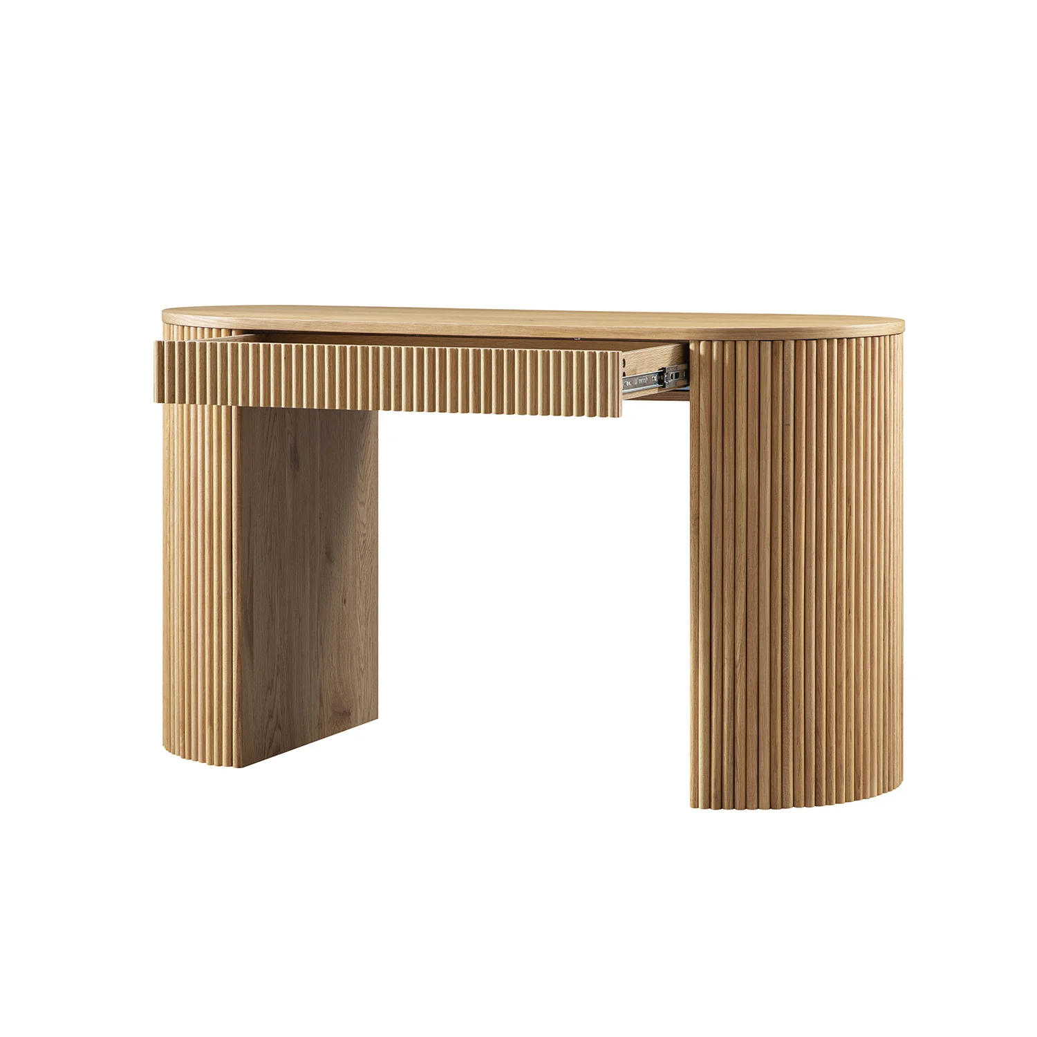 Maru 1-Drawer Writing Desk, Oak - Image 9