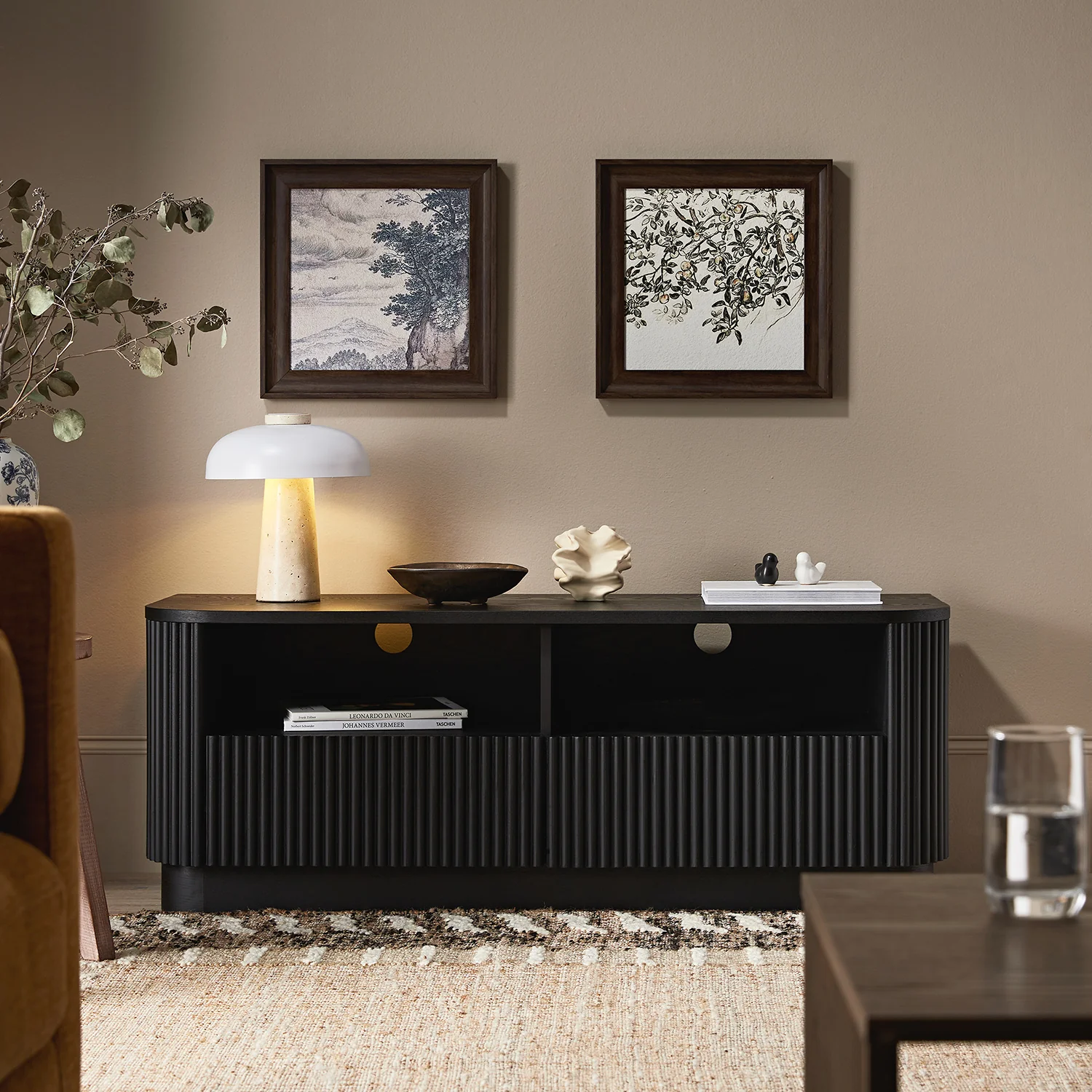 Maru 120cm TV Unit with Drawers, Black - Image 2