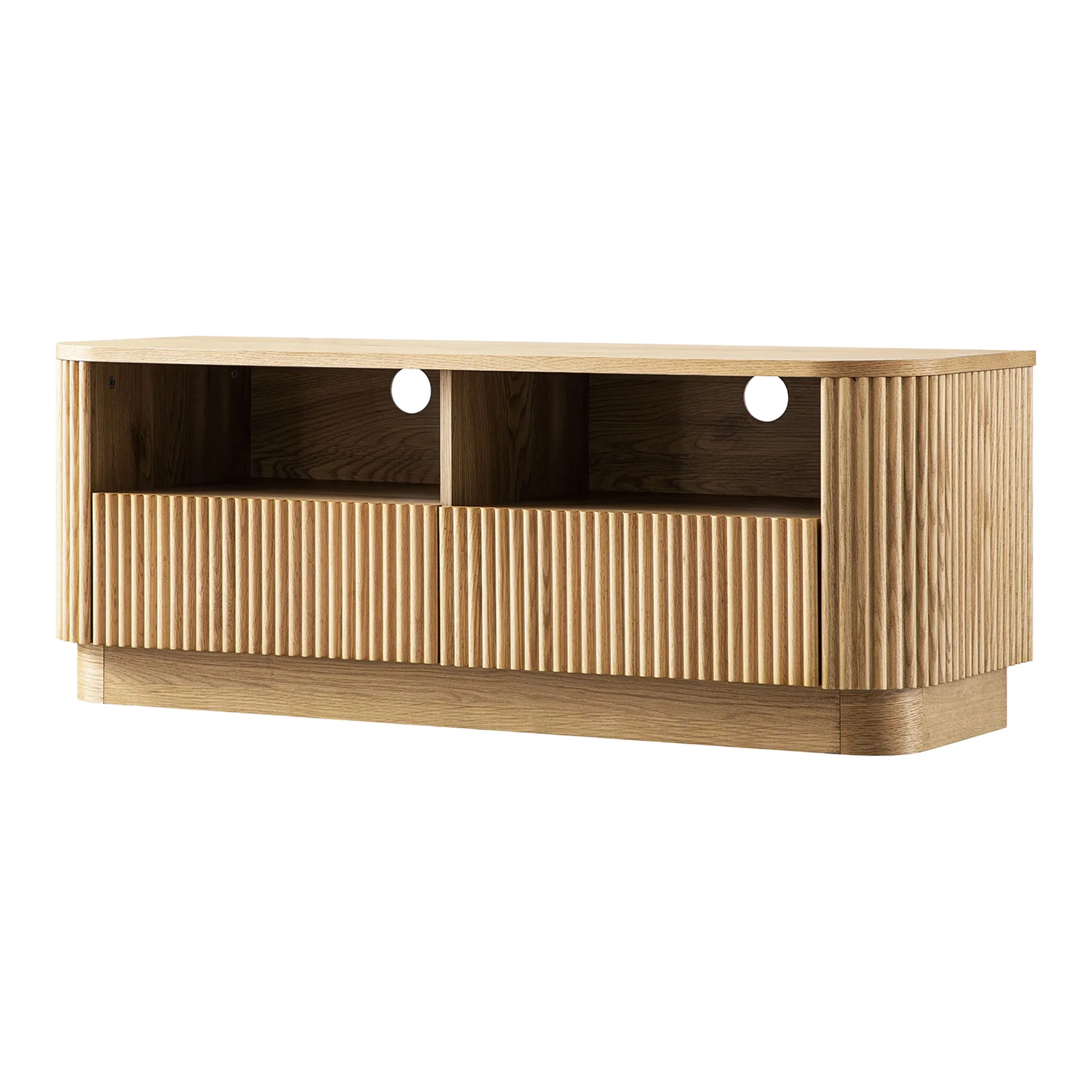 Maru 120cm TV Unit with Drawers, Oak - Image 2