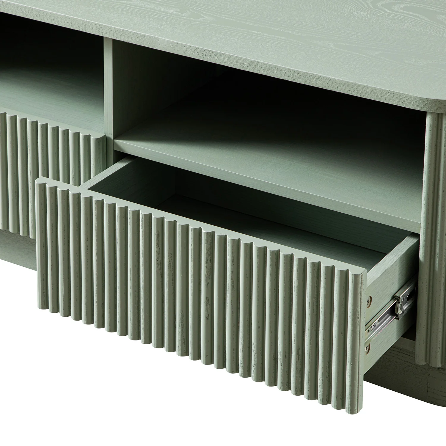Maru 120cm TV Unit with Drawers, Sage Green - Image 8