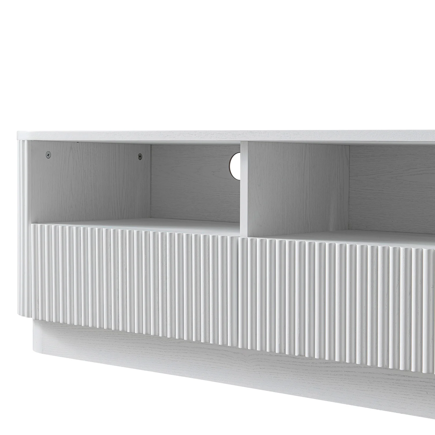 Maru 120cm TV Unit with Drawers, Washed White - Image 12