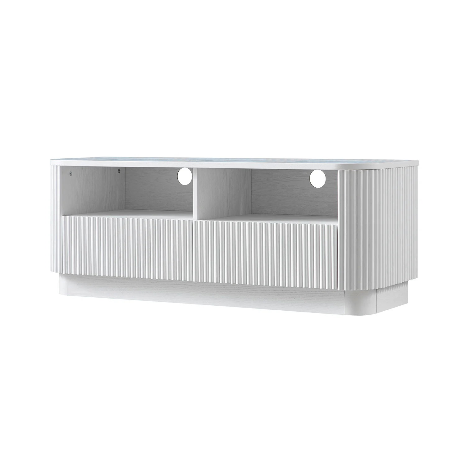 Maru 120cm TV Unit with Drawers, Washed White - Image 7