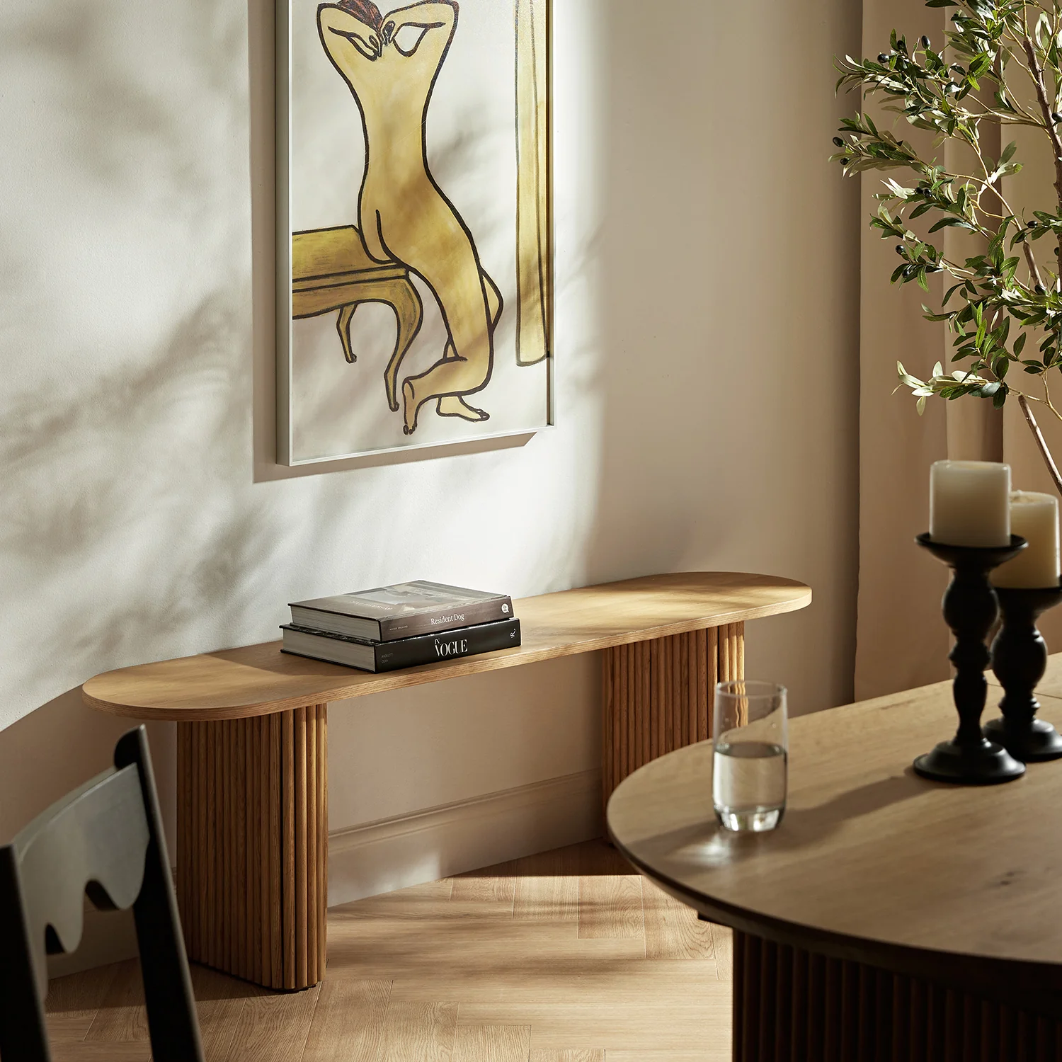 Maru 150cm Dining Bench, Oak - Image 2