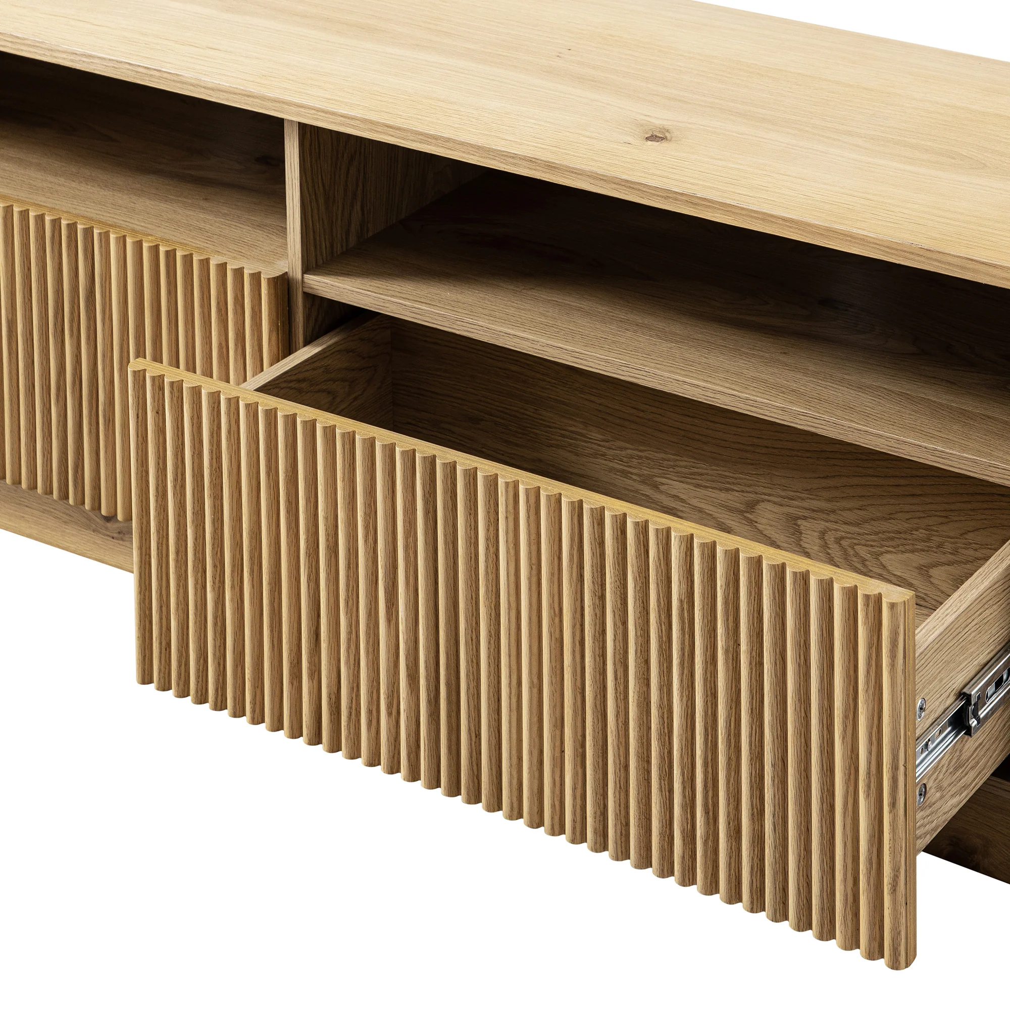 Maru 162cm TV Unit with Drawers, Oak - Image 14