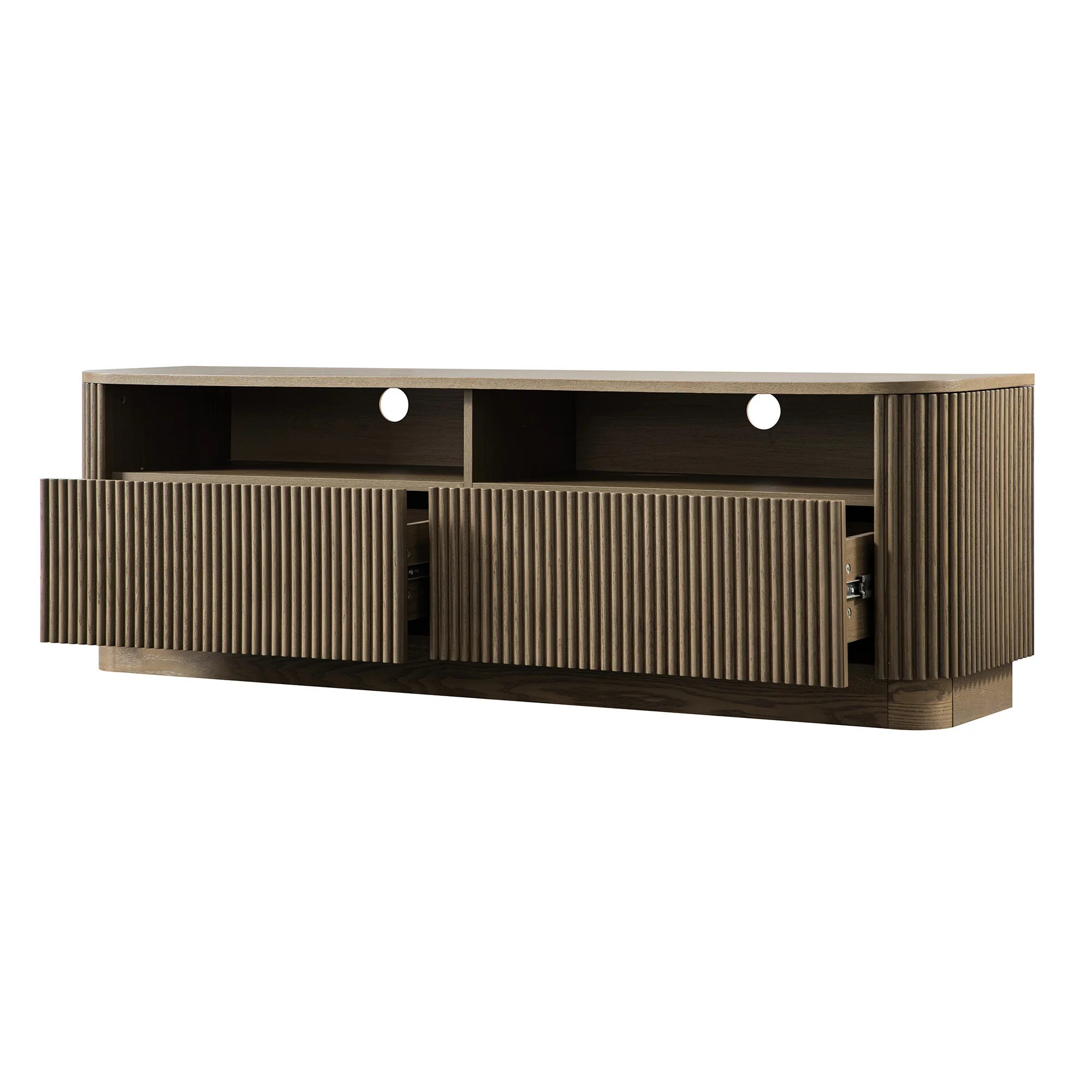 Maru 162cm TV Unit with Drawers, Silver Oak - Image 9