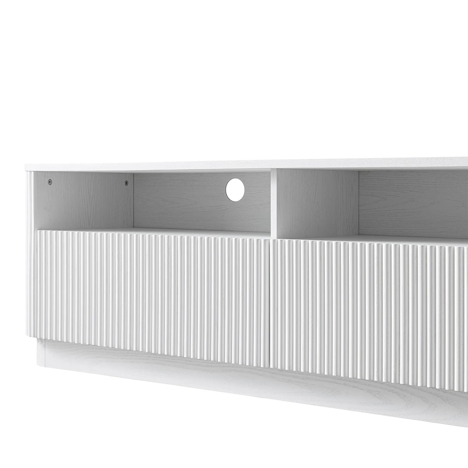 Maru 162cm TV Unit with Drawers, Washed White - Image 7