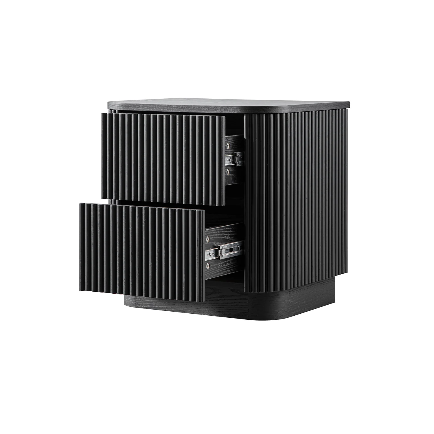 Maru 2-Drawer Bedside Table, Black - Image 10