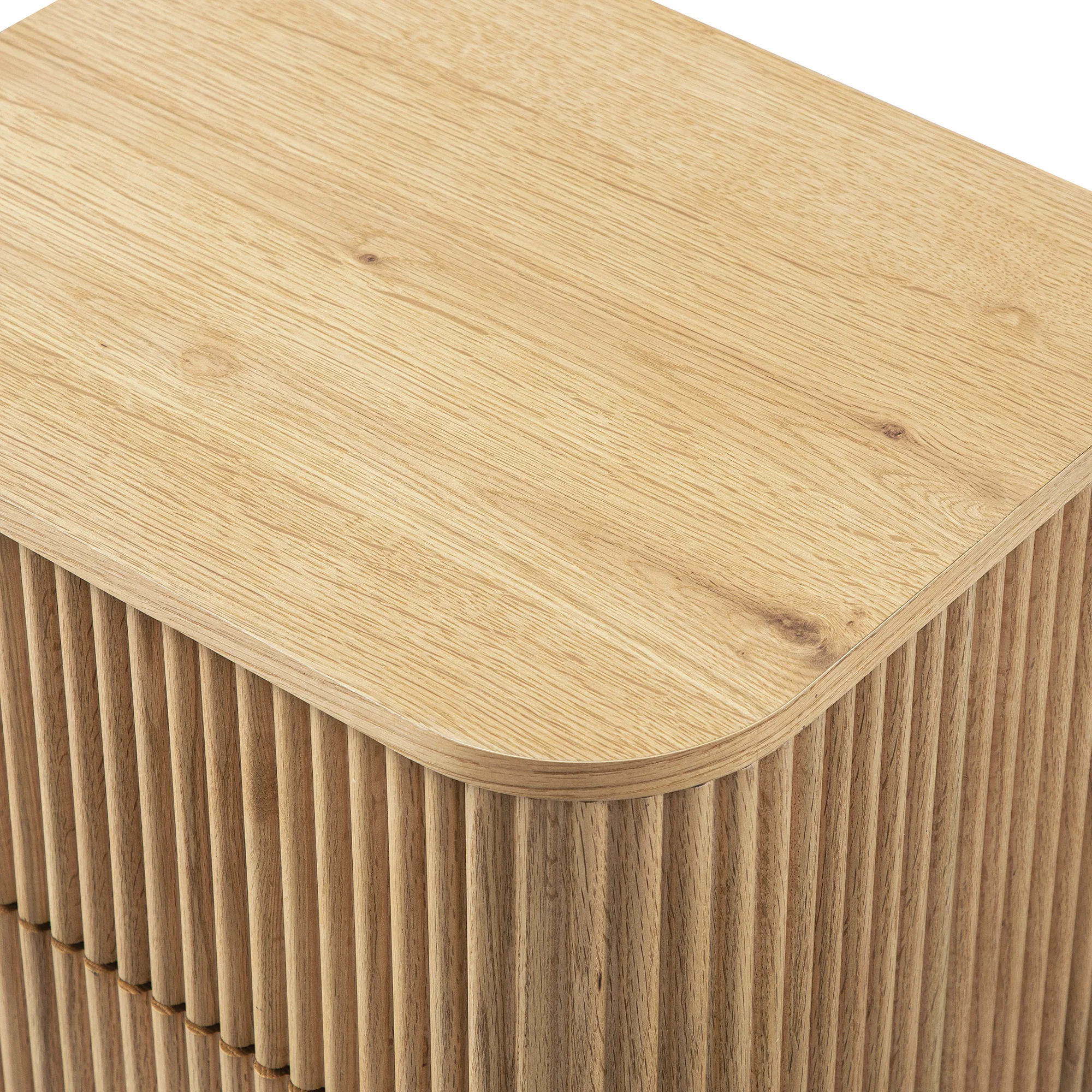 Maru 2-Drawer Bedside Table, Oak - Image 14