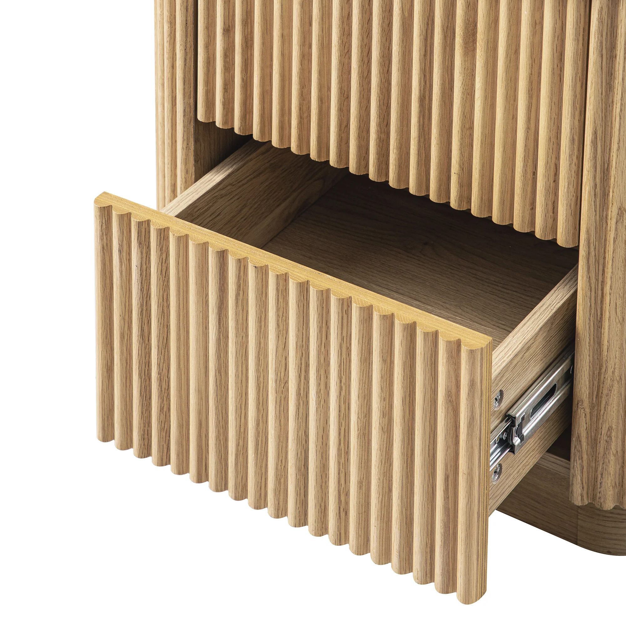 Maru 2-Drawer Bedside Table, Oak - Image 15