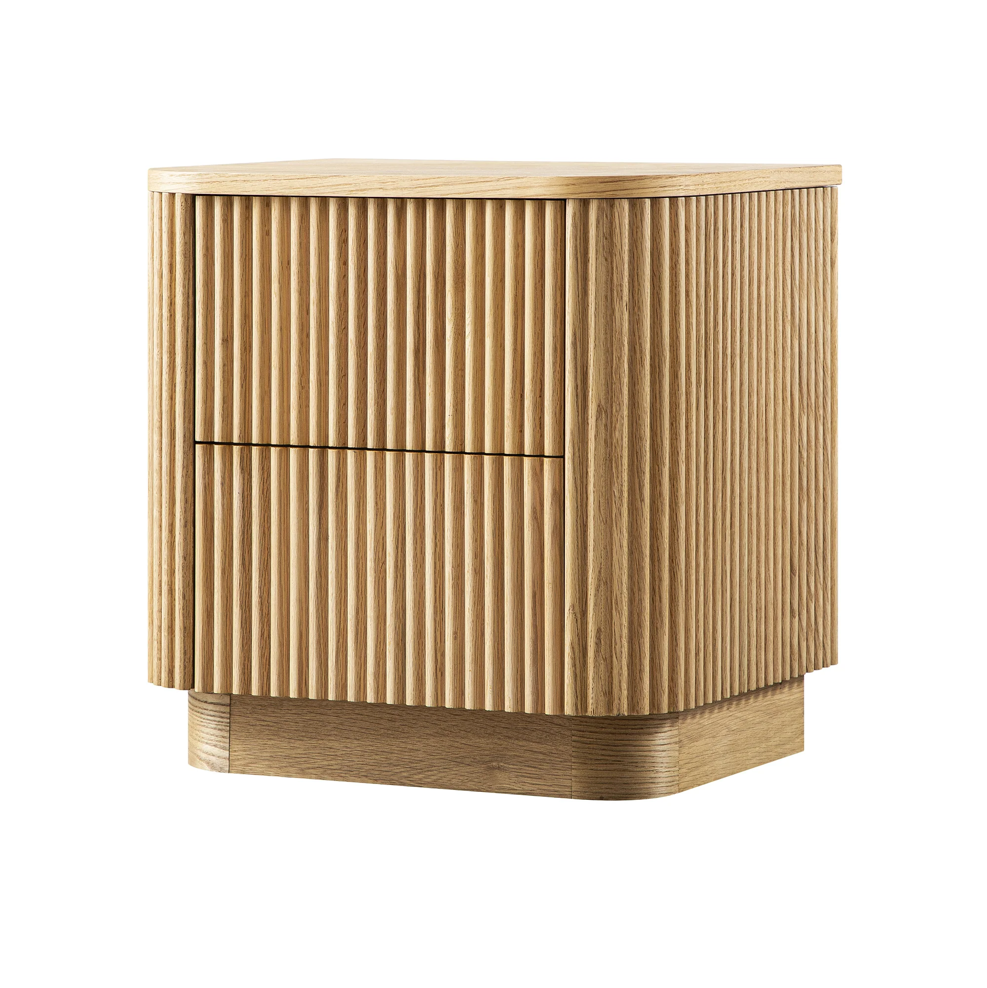 Maru 2-Drawer Bedside Table, Oak - Image 8