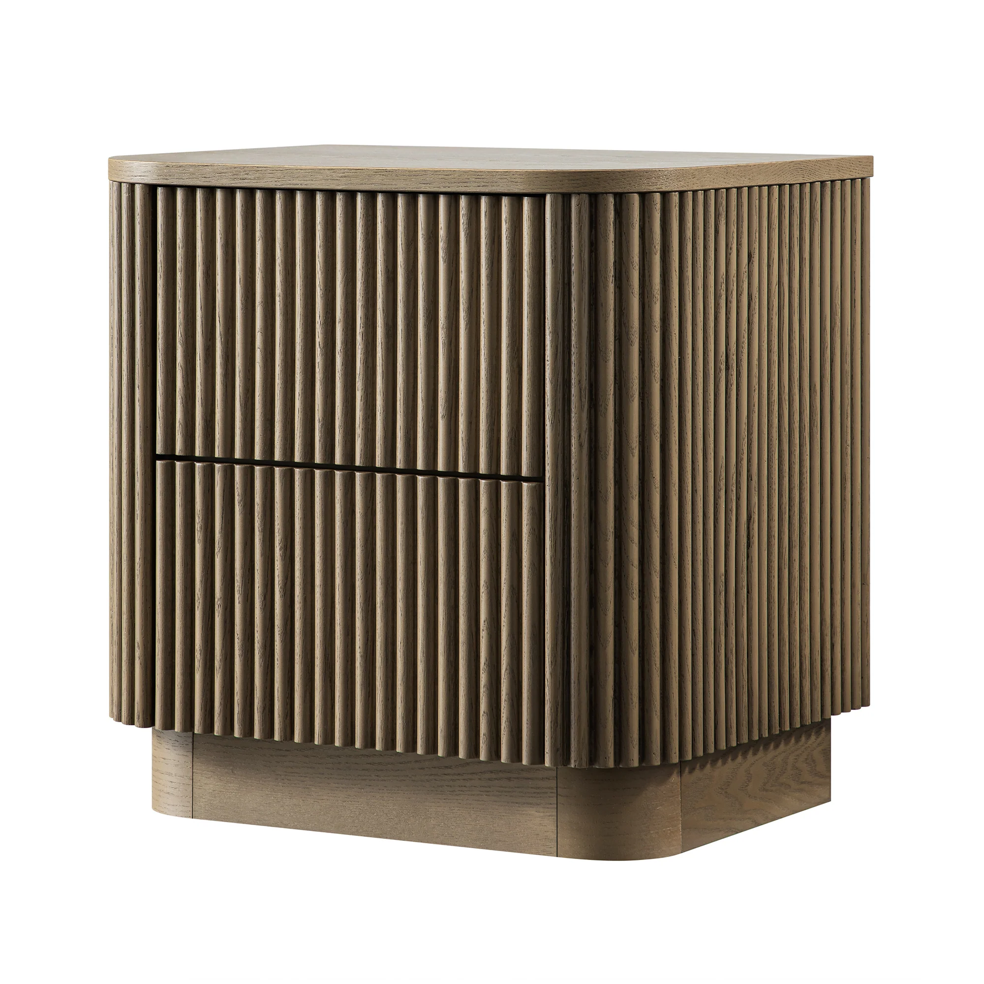 Maru 2-Drawer Bedside Table, Silver Oak - Image 7
