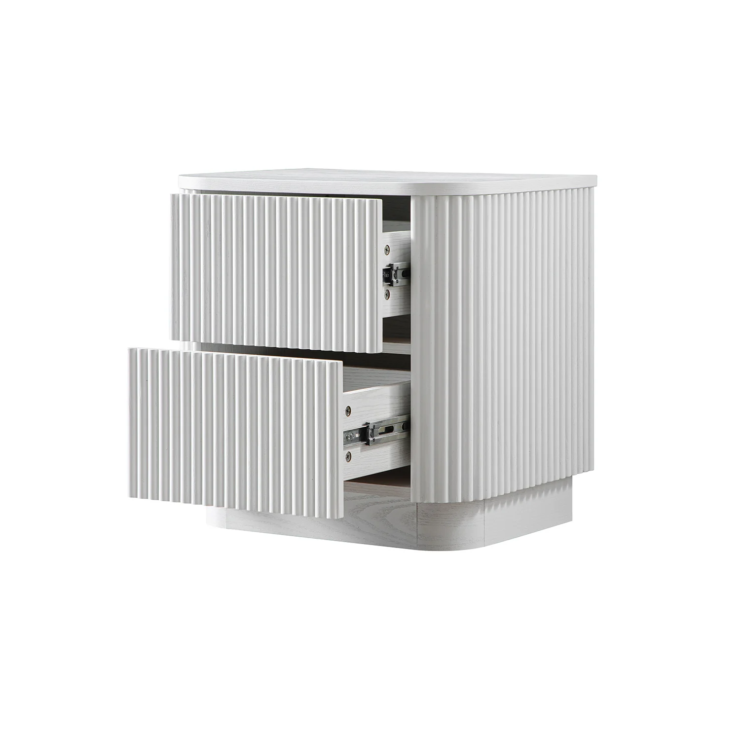 Maru 2-Drawer Bedside Table, Washed White - Image 10