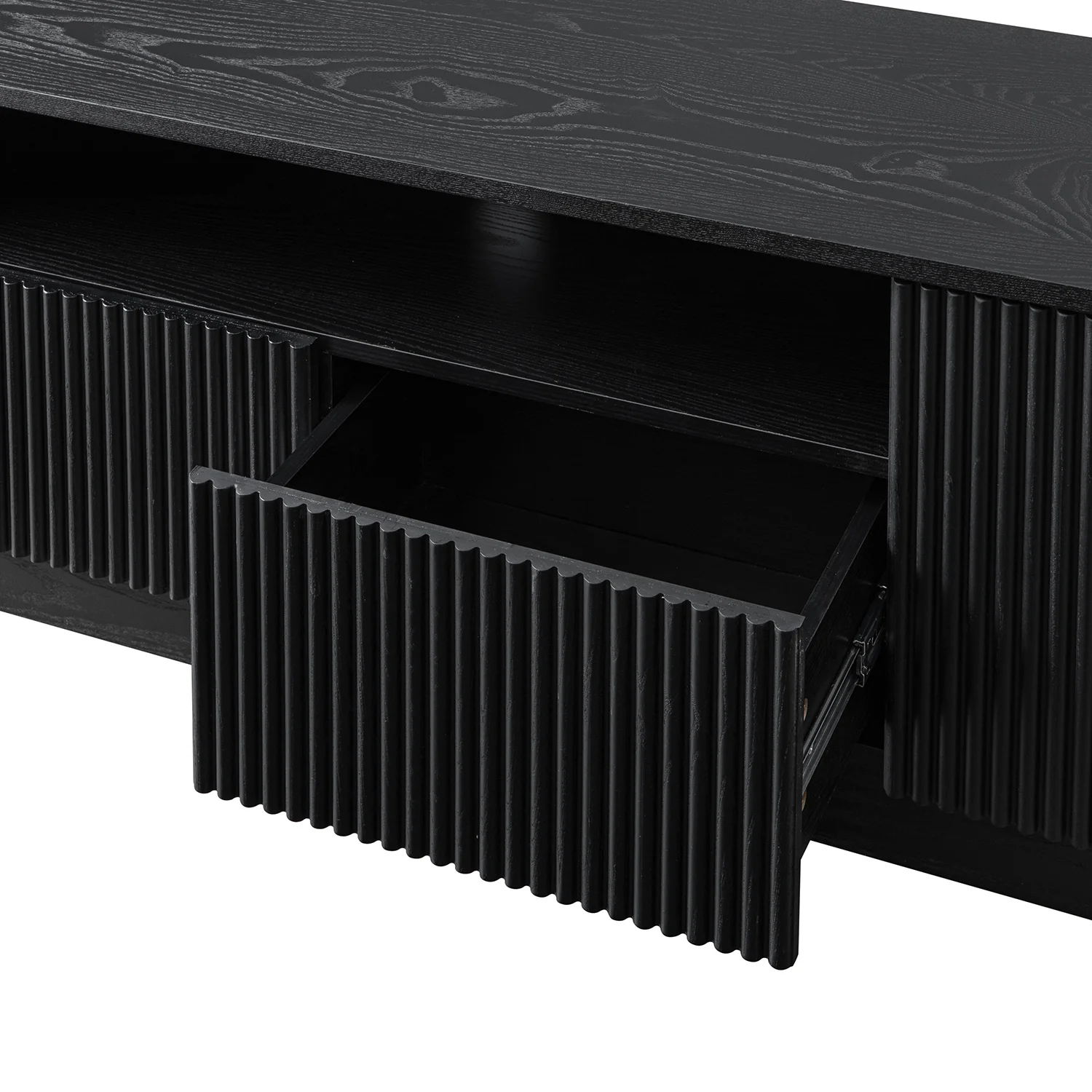 Maru 200cm Wide TV Unit with Drawers, Black - Image 15