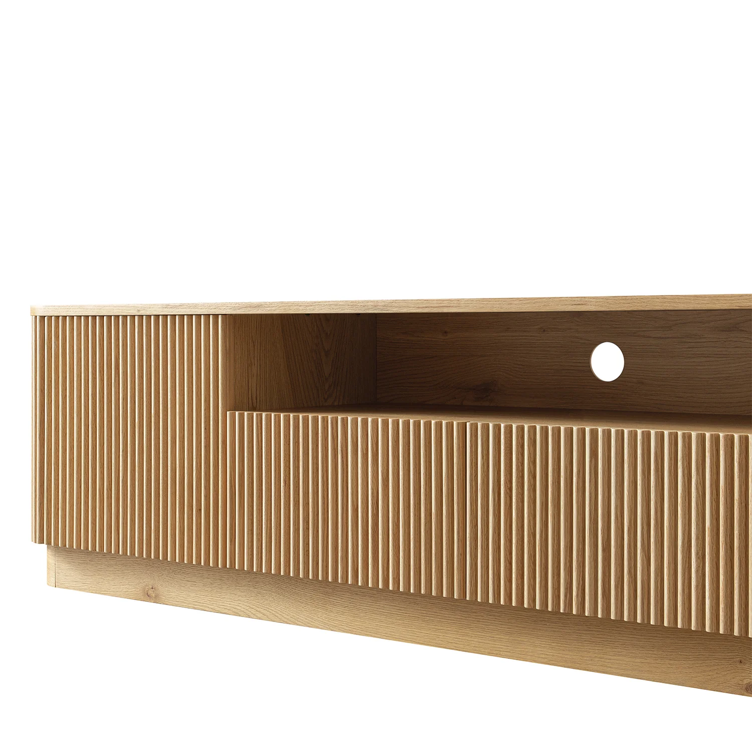 Maru 200cm Wide TV Unit with Drawers, Oak - Image 17