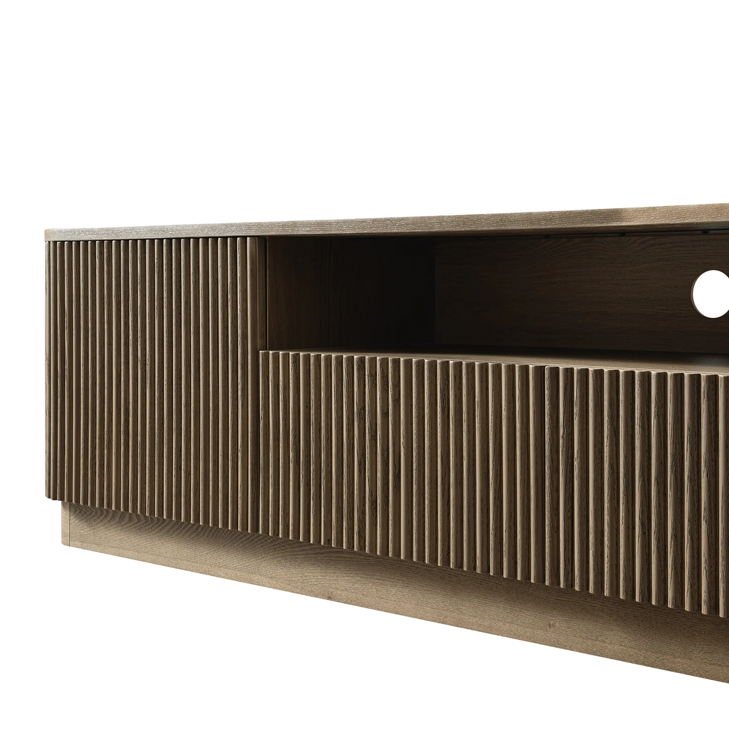 Maru 200cm Wide TV Unit with Drawers, Silver Oak - Image 14