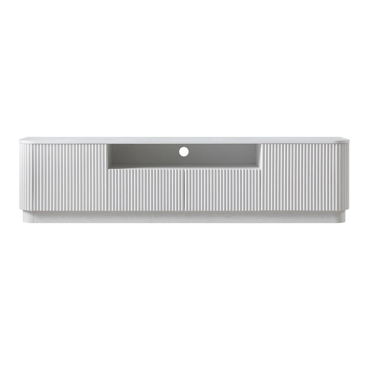 Maru 200cm Wide TV Unit with Drawers, Washed White - Image 8