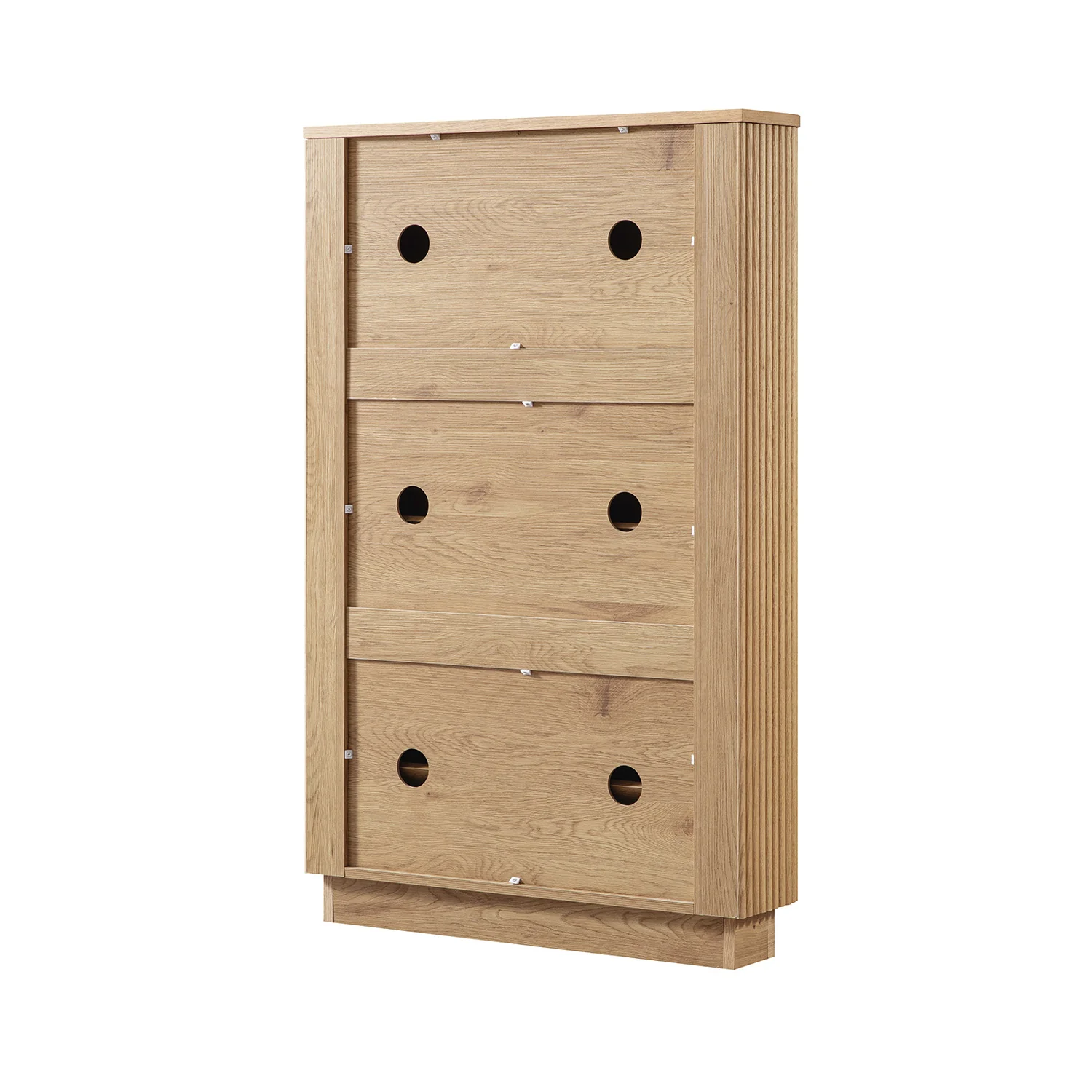 Maru 3-Door Shoe Storage Cabinet, Oak - Image 13
