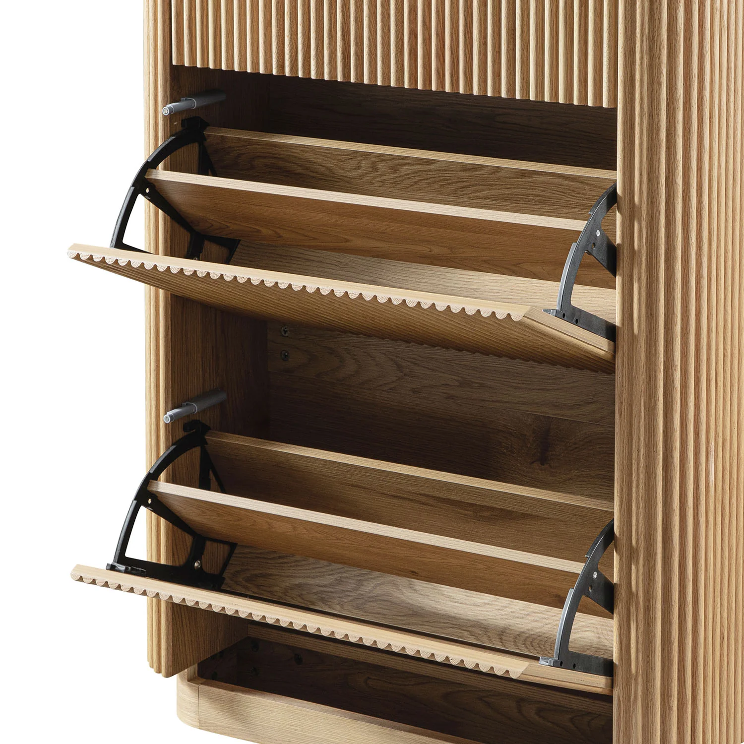 Maru 3-Door Shoe Storage Cabinet, Oak - Image 14