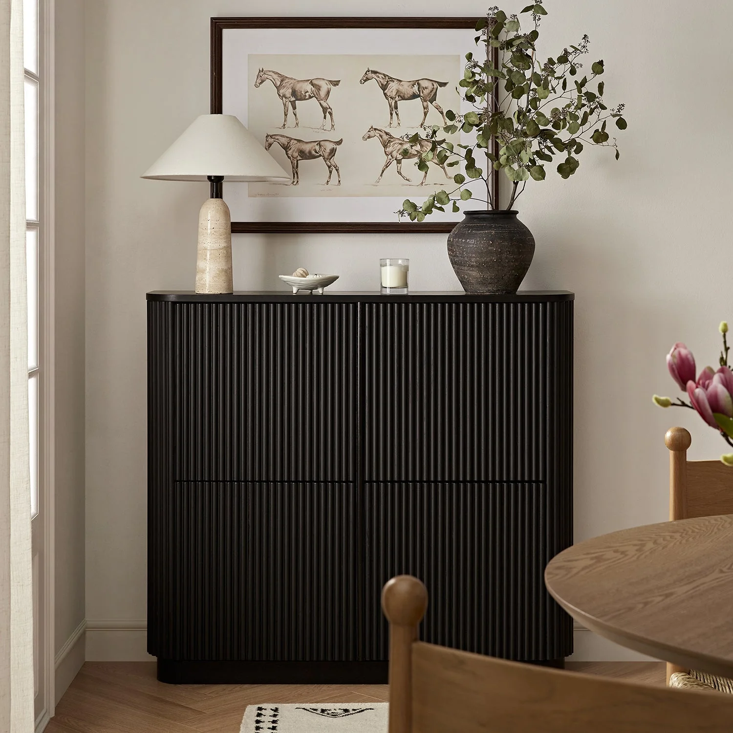 Maru 4-Door Shoe Storage Cabinet, Black - Image 2