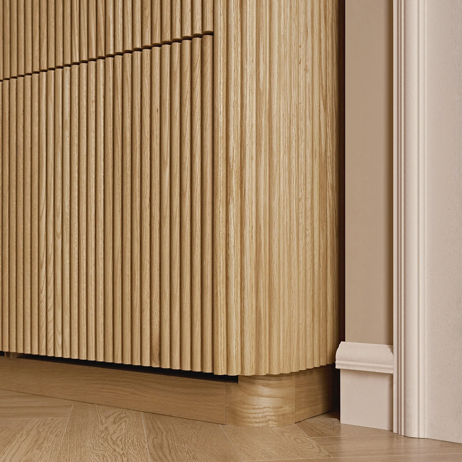 Maru 4-Door Shoe Storage Cabinet, Oak - Image 6