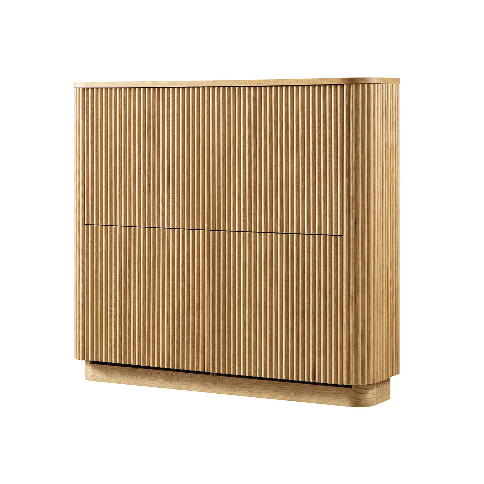 Maru 4-Door Shoe Storage Cabinet, Oak - Image 8