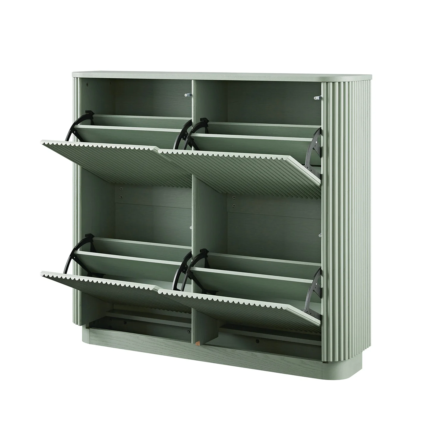 Maru 4-Door Shoe Storage Cabinet, Sage Green - Image 10