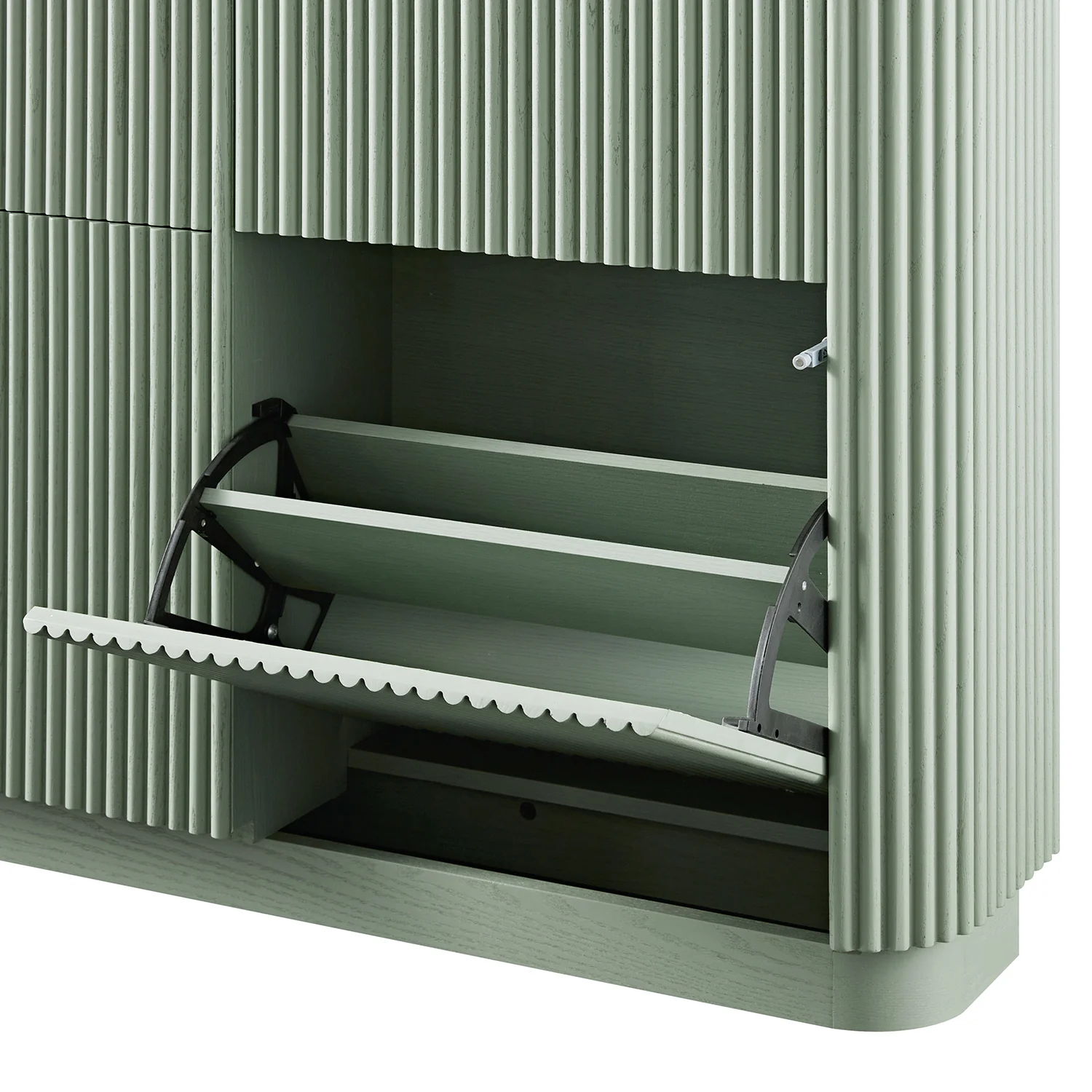 Maru 4-Door Shoe Storage Cabinet, Sage Green - Image 15