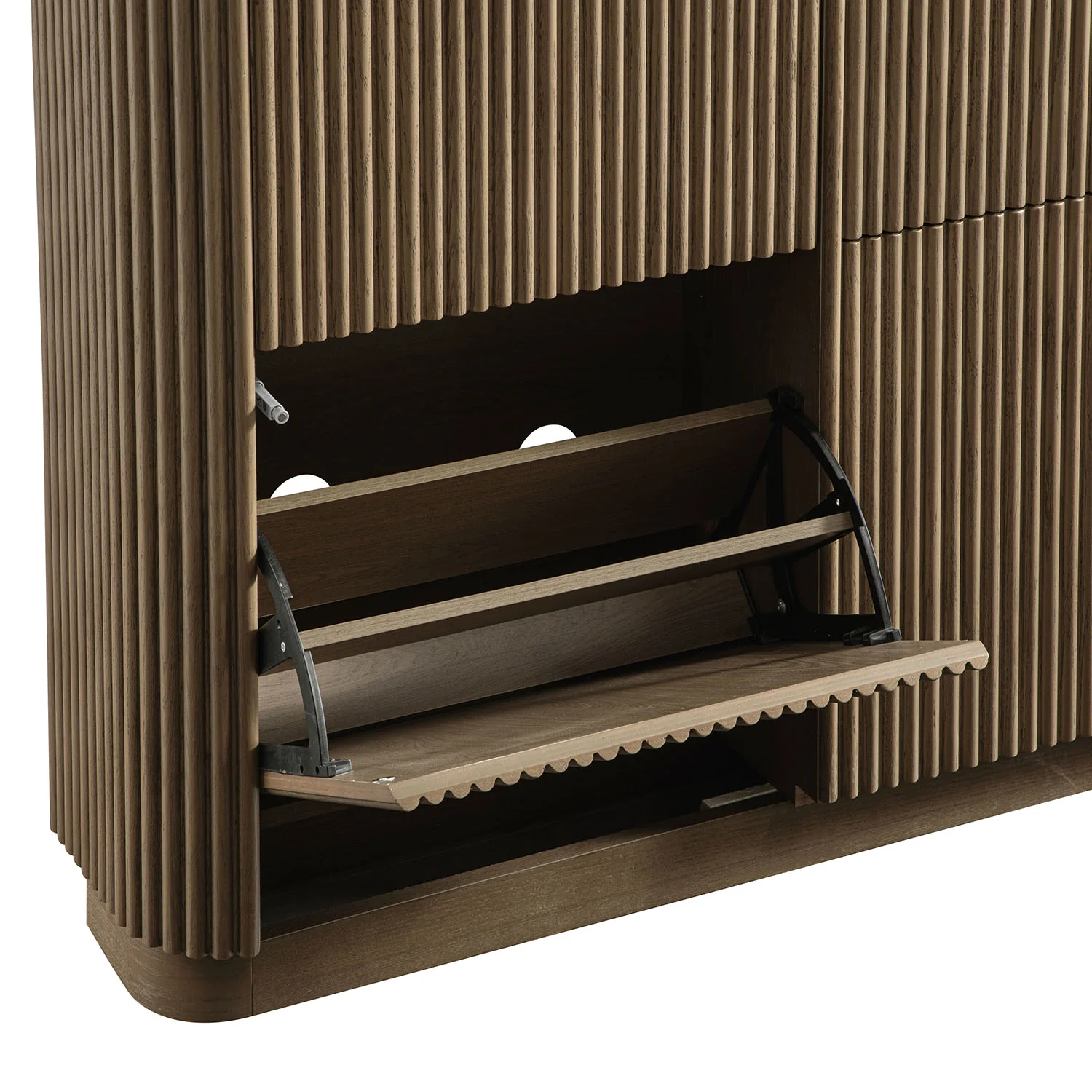 Maru 4-Door Shoe Storage Cabinet, Silver Oak - Image 14