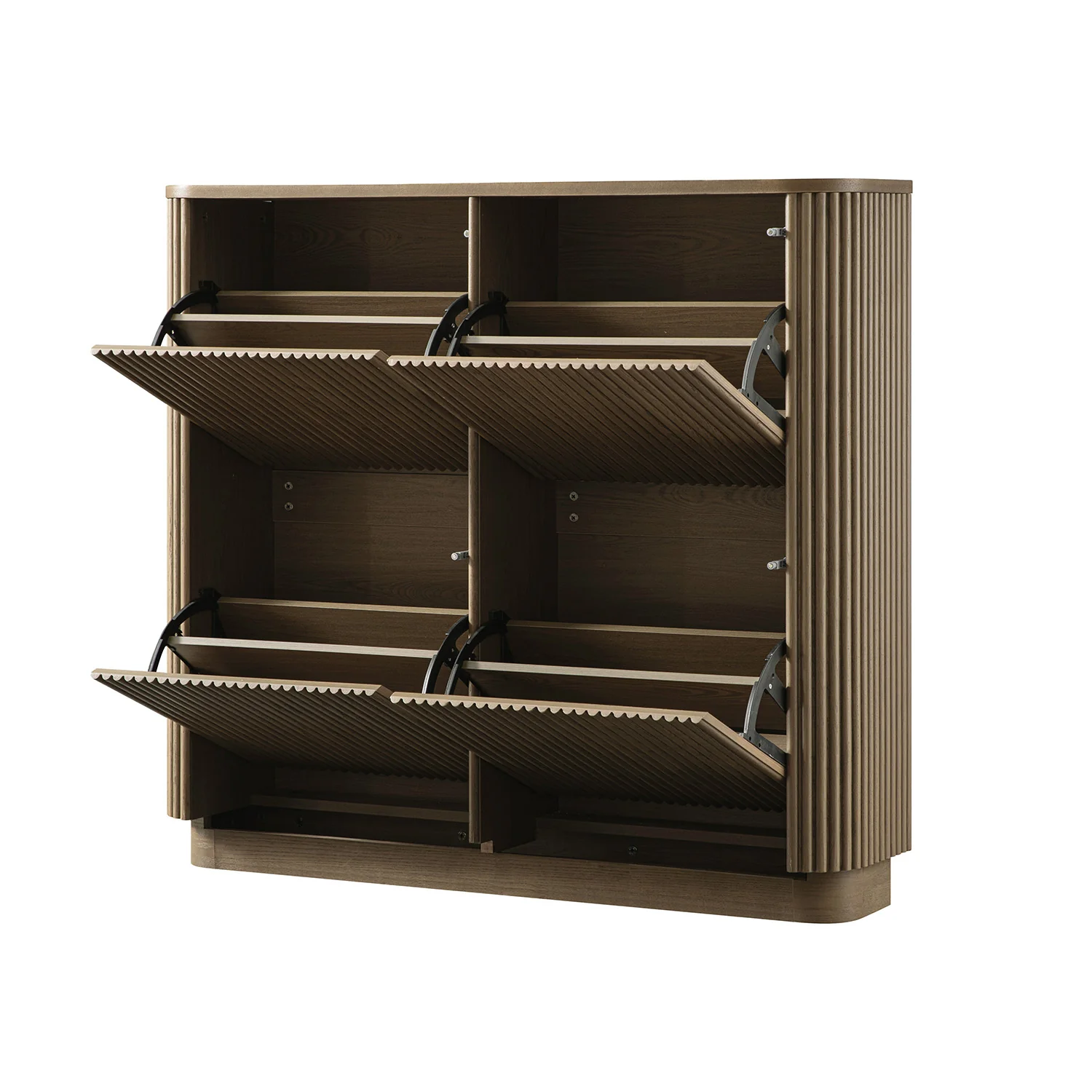 Maru 4-Door Shoe Storage Cabinet, Silver Oak - Image 8