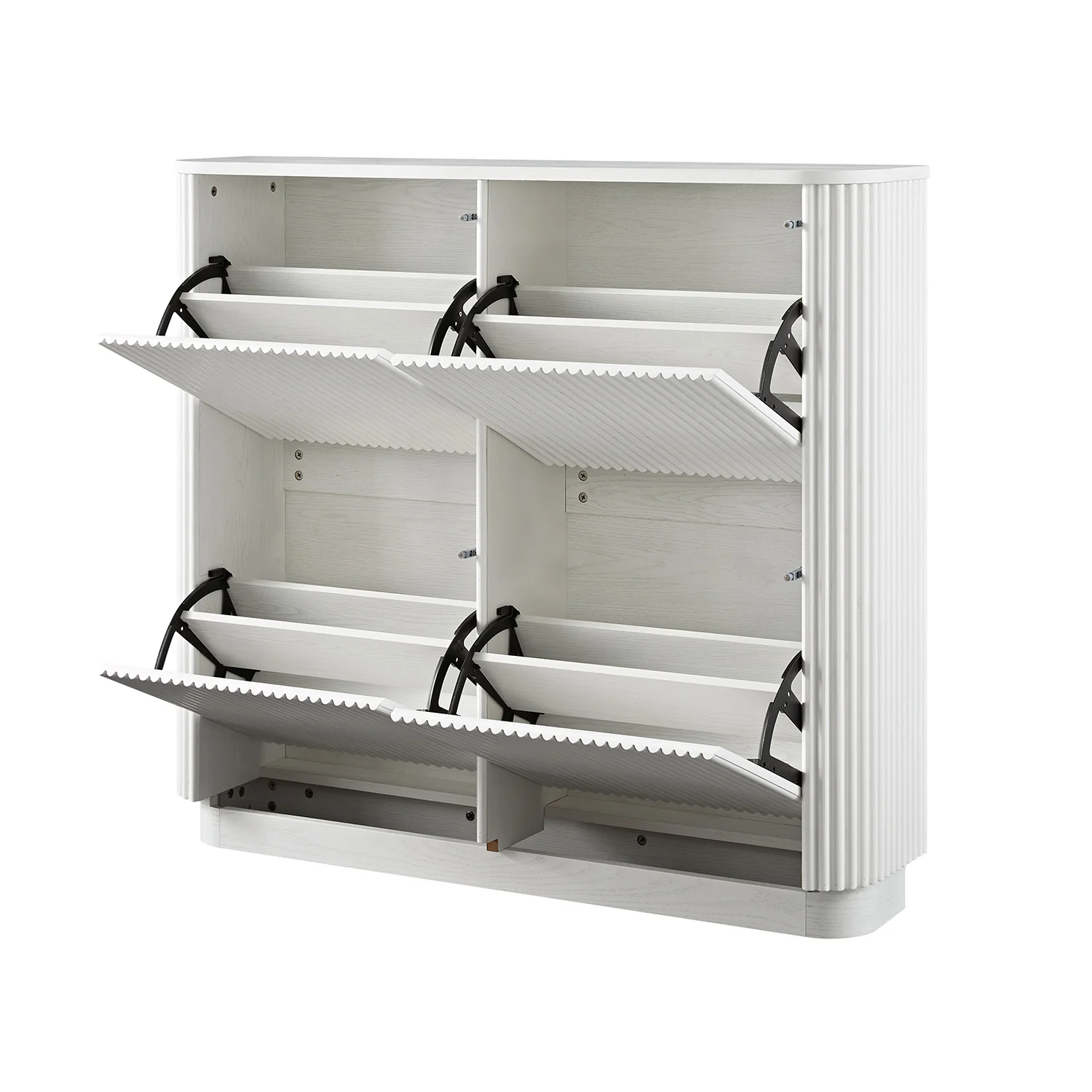Maru 4-Door Shoe Storage Cabinet, Washed White - Image 10
