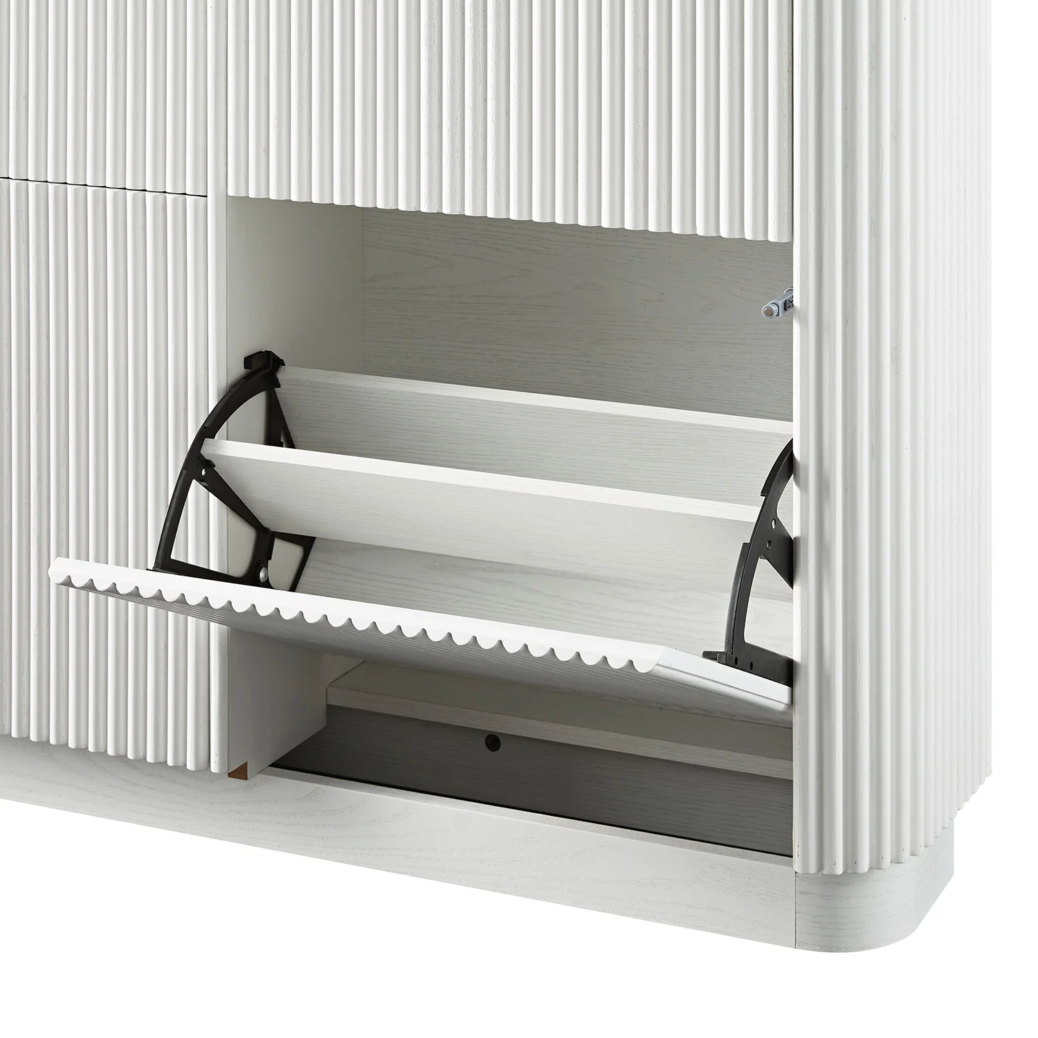 Maru 4-Door Shoe Storage Cabinet, Washed White - Image 14