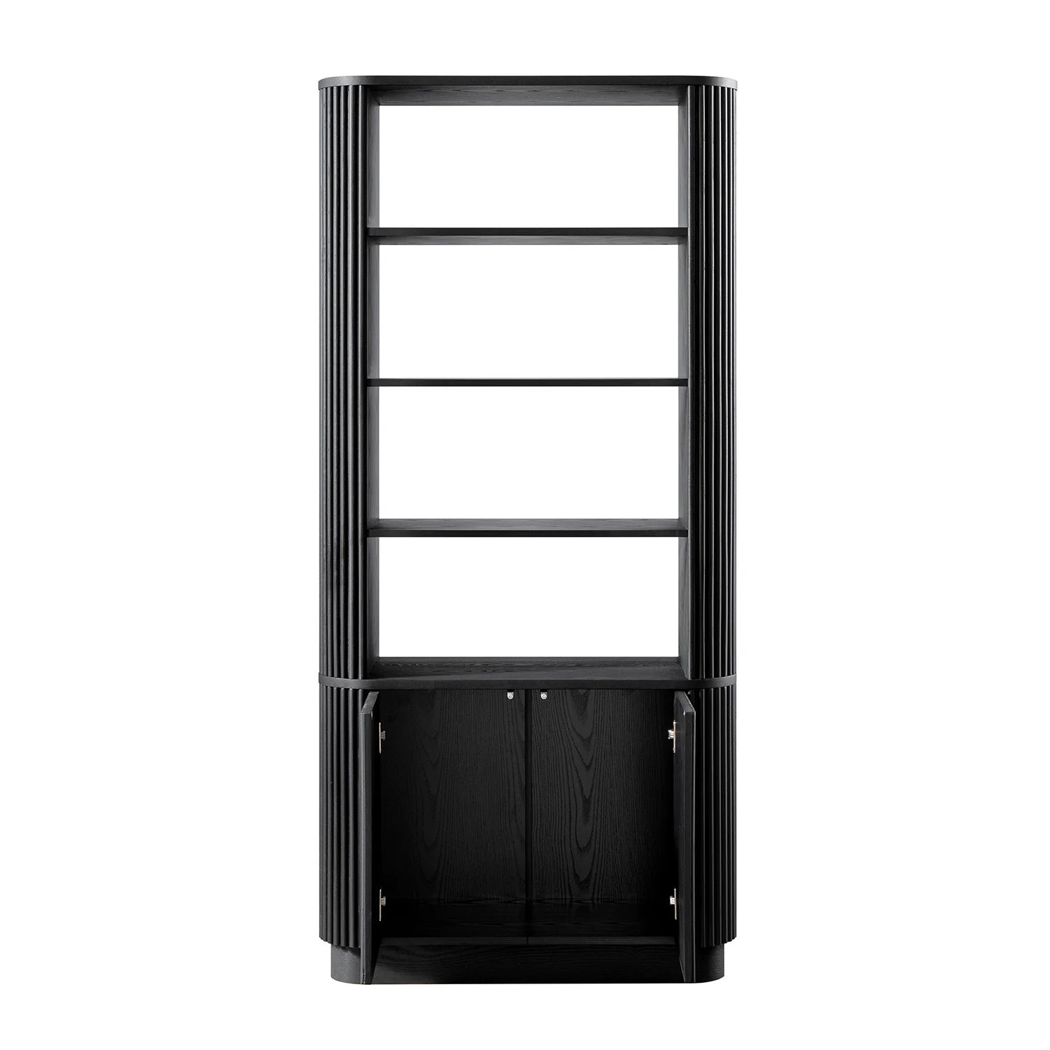 Maru Bookcase with Cabinet, Black - Image 10
