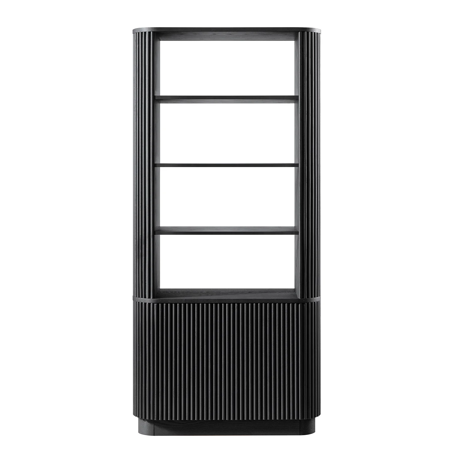 Maru Bookcase with Cabinet, Black - Image 7