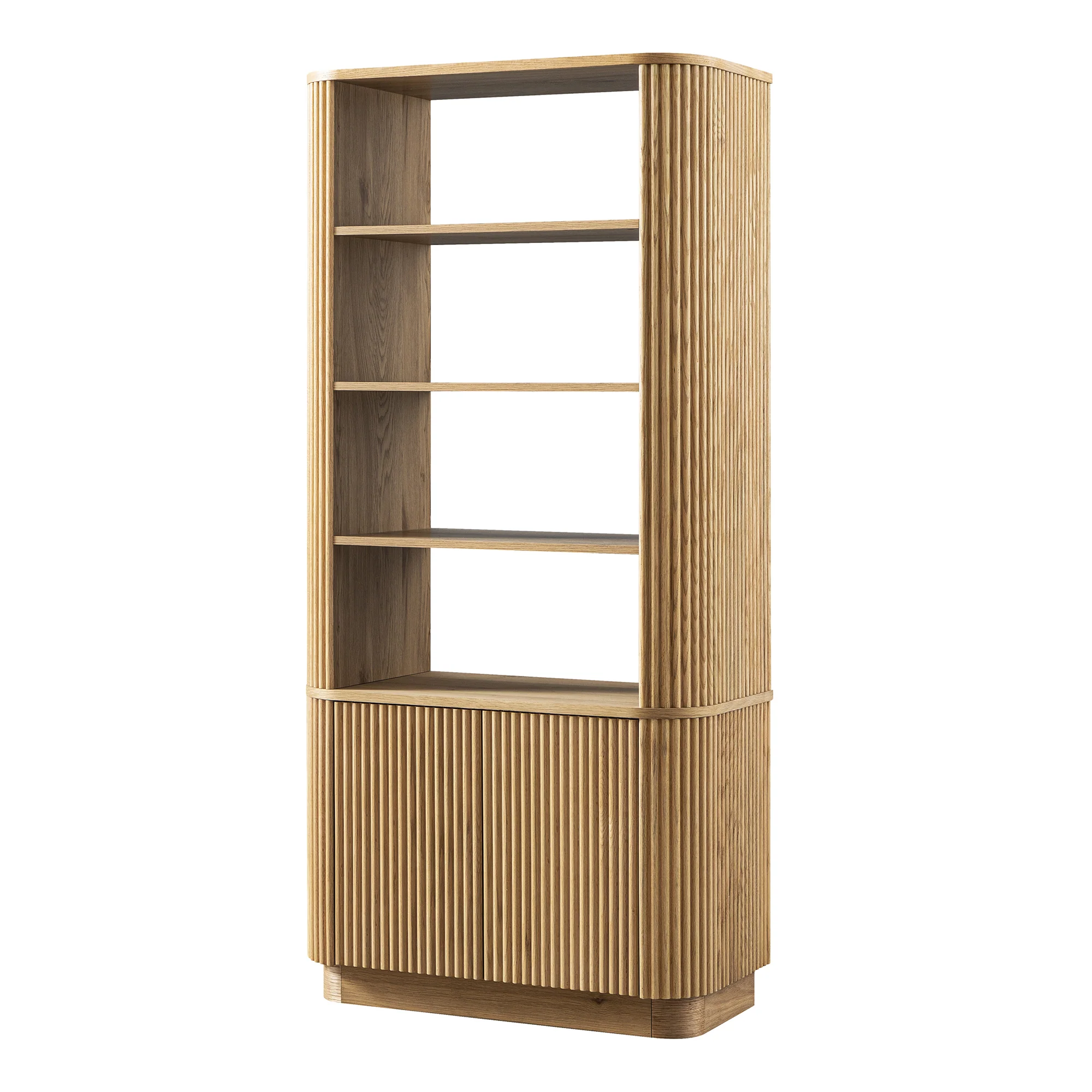 Maru Bookcase with Cabinet, Oak - Image 8