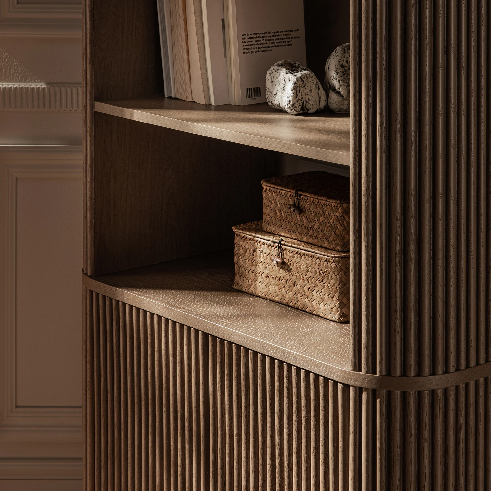 Maru Bookcase with Cabinet, Silver Oak - Image 6