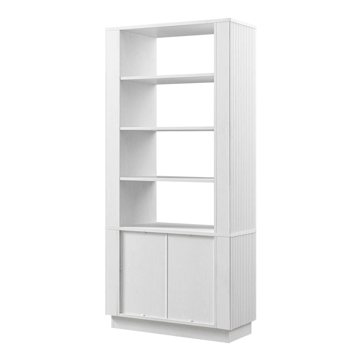 Maru Bookcase with Cabinet, Washed White - Image 13