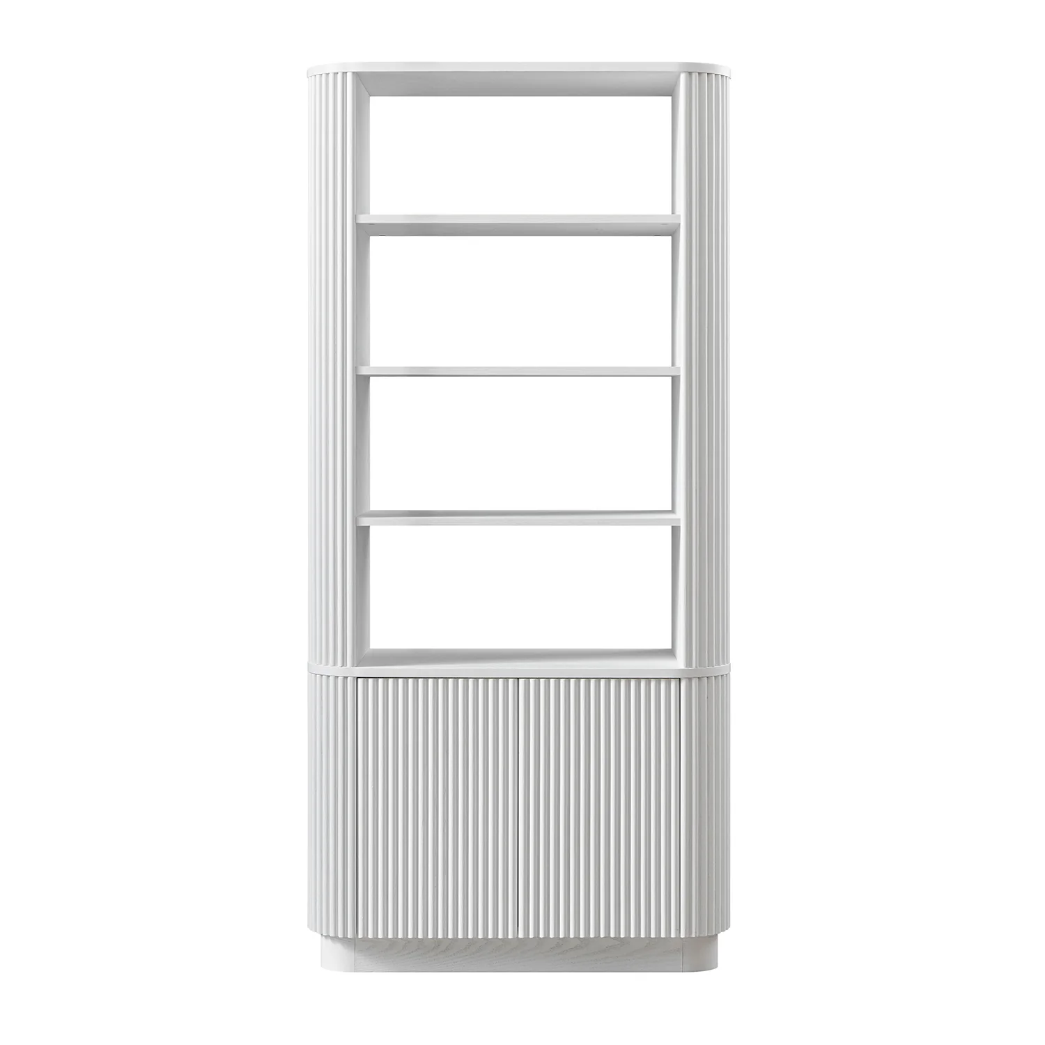 Maru Bookcase with Cabinet, Washed White - Image 7