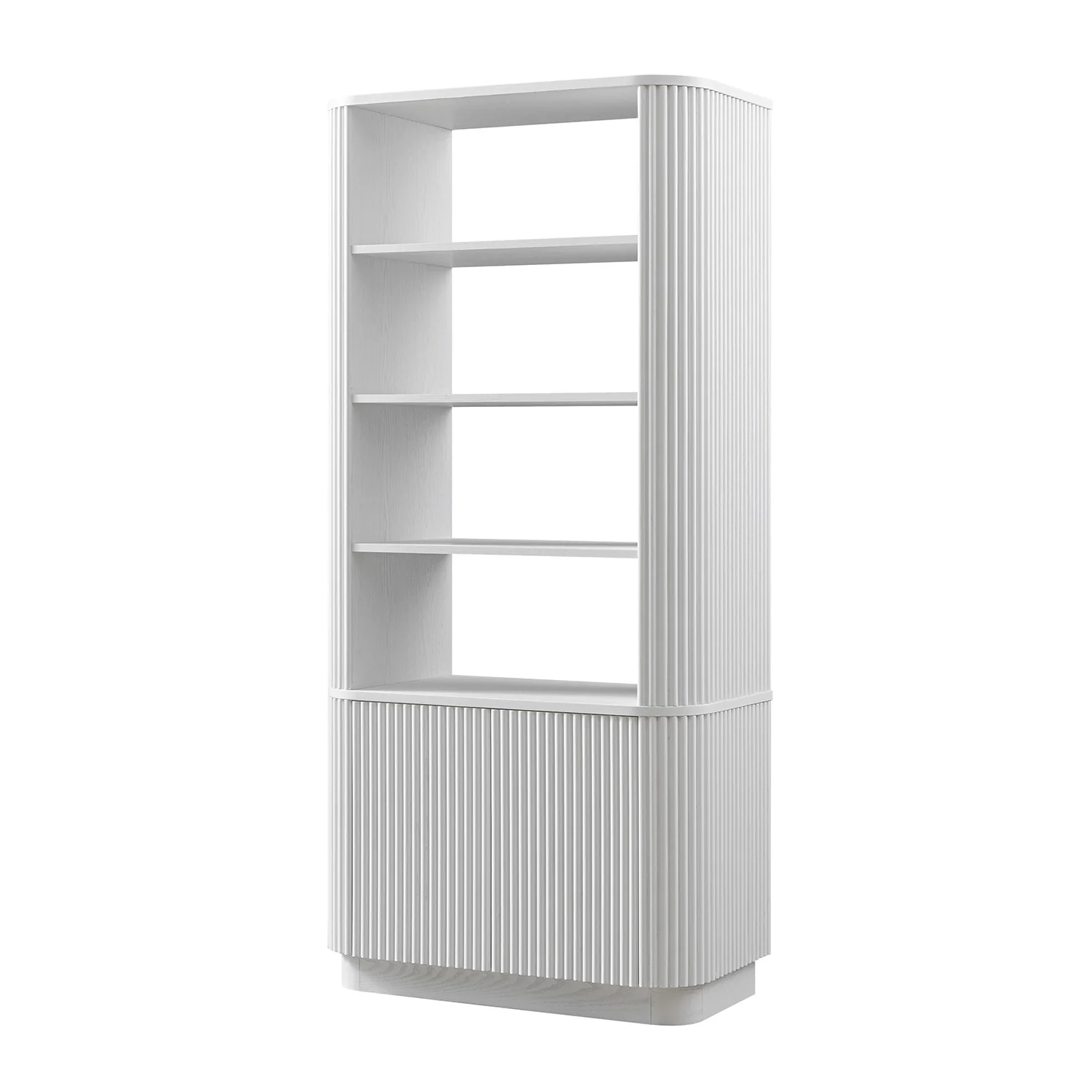 Maru Bookcase with Cabinet, Washed White - Image 8
