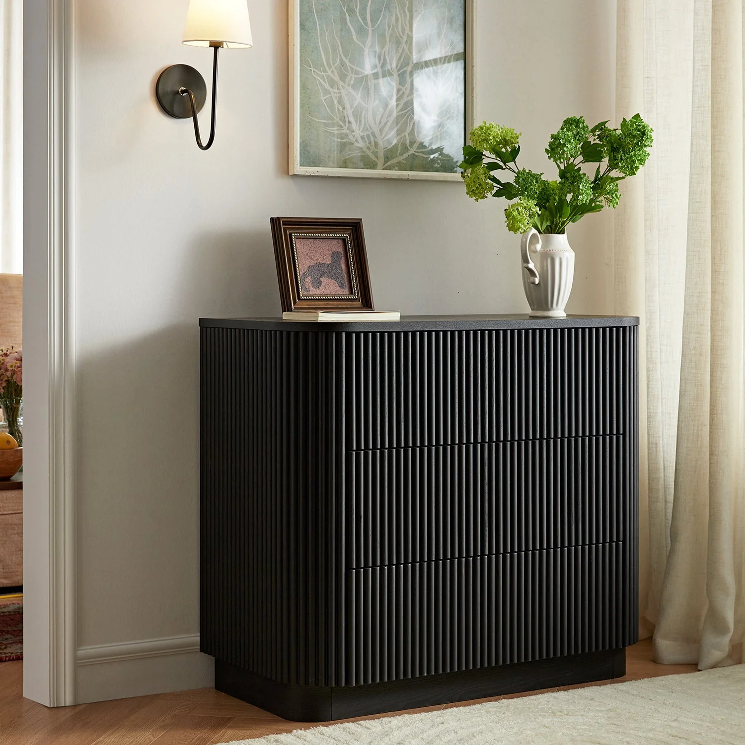 Maru Chest of 3 Drawers, Black - Image 2
