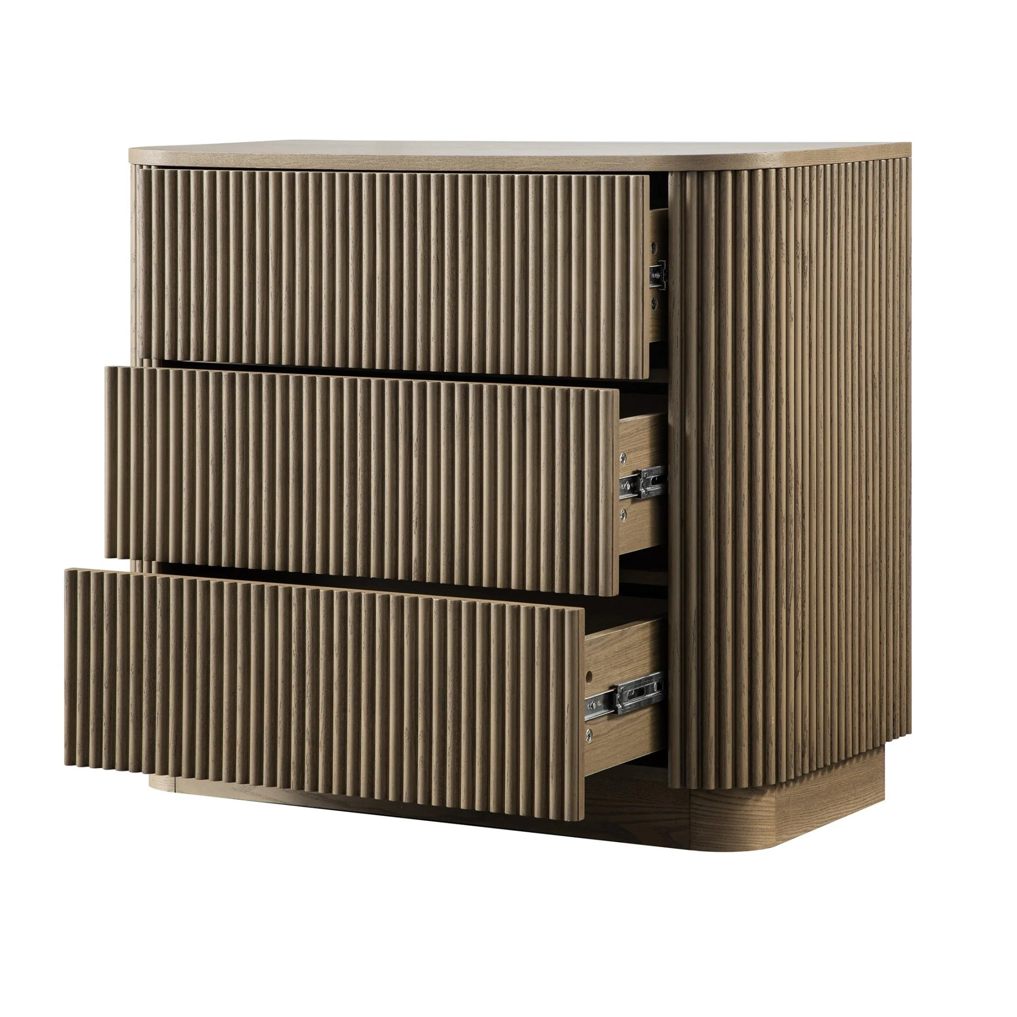 Maru Chest of 3 Drawers, Silver Oak - Image 10