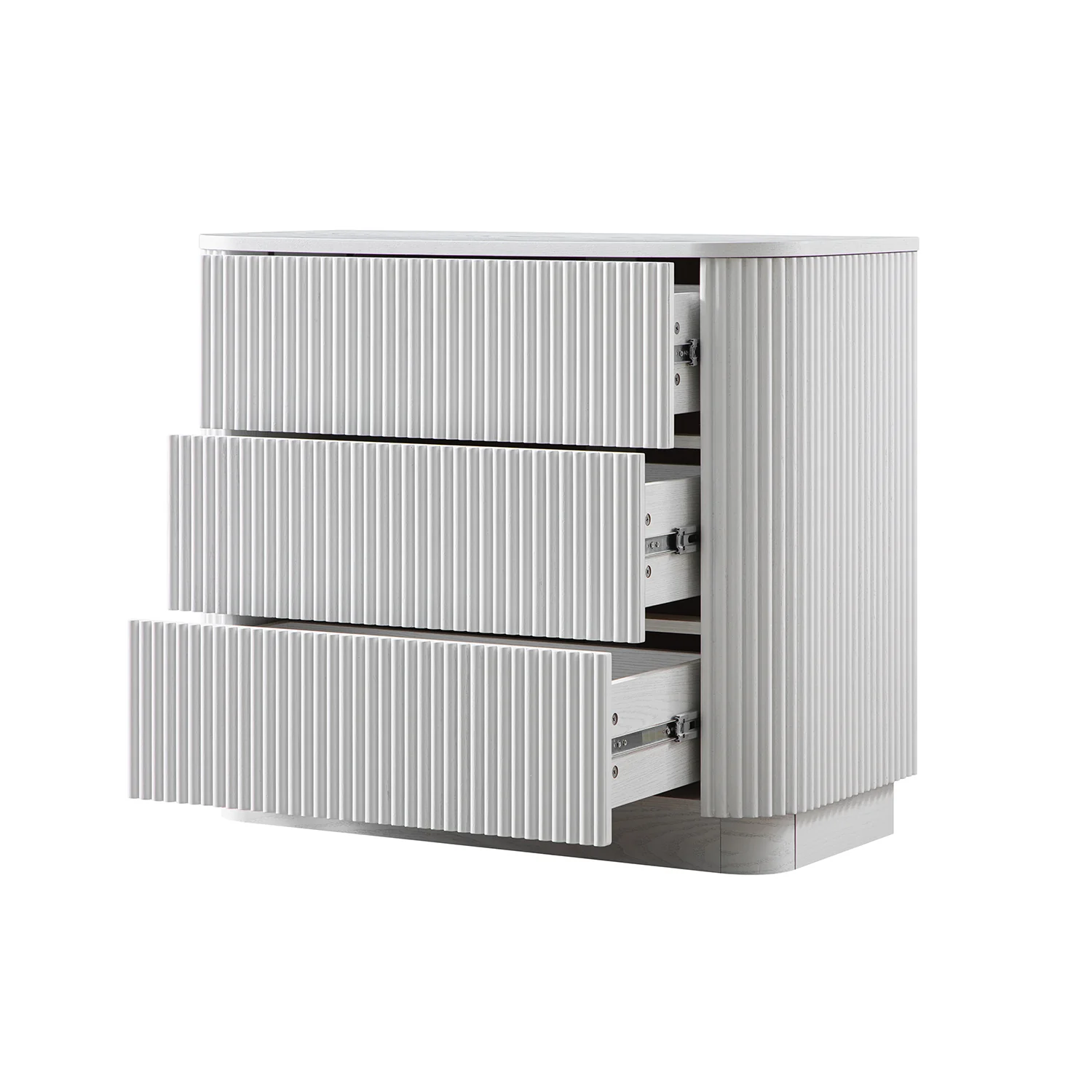 Maru Chest of 3 Drawers, Washed White - Image 11