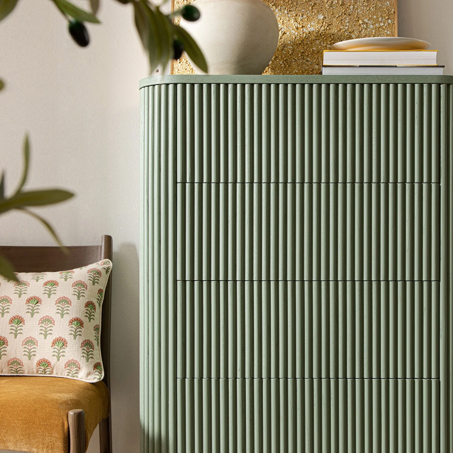 Maru Chest of 5 Drawers, Sage Green - Image 4